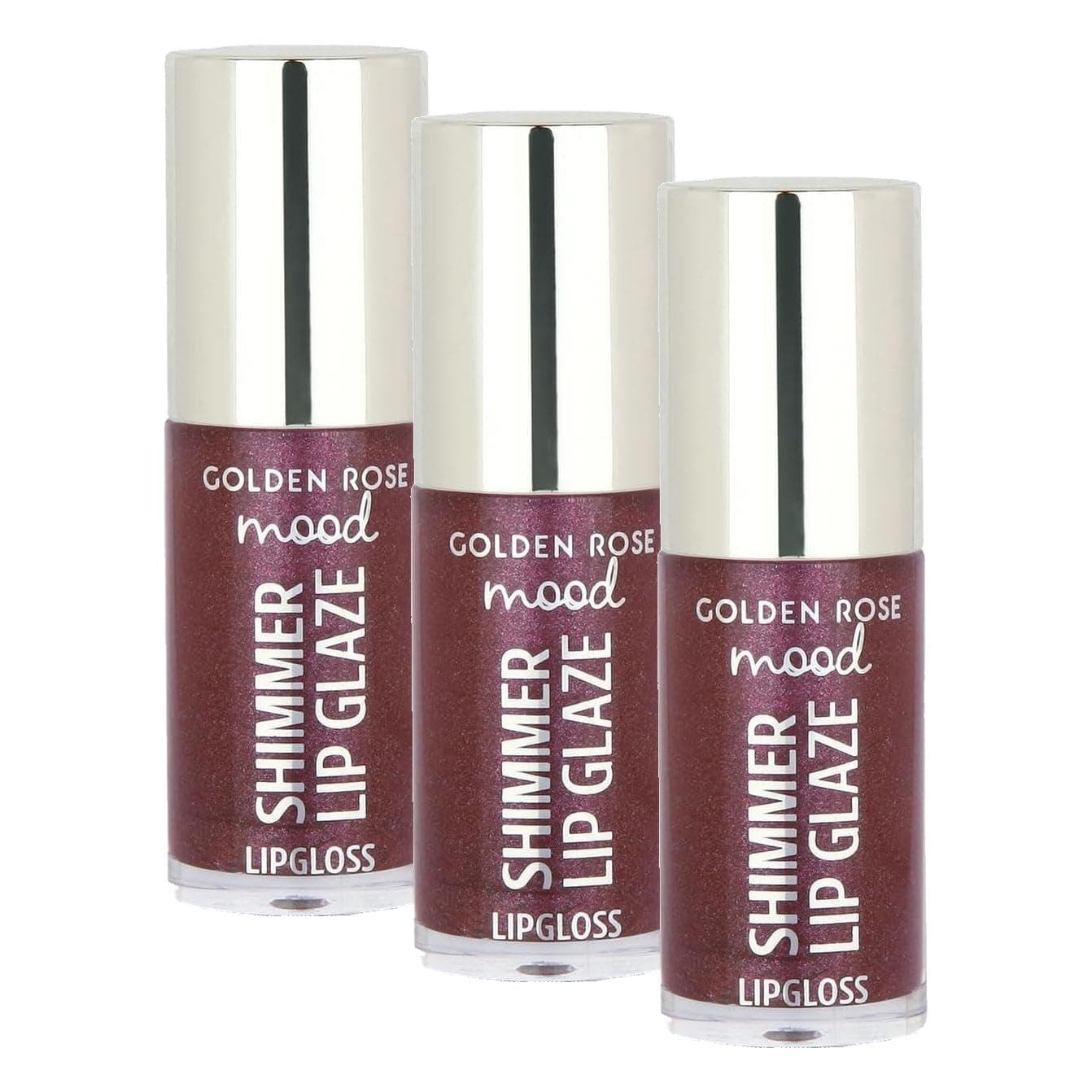 Golden Rose Mood Shimmer Lip Glaze Lipgloss No:254 Berry Spark - Renkli Dudak Parlatıcısı (3 paketi)
