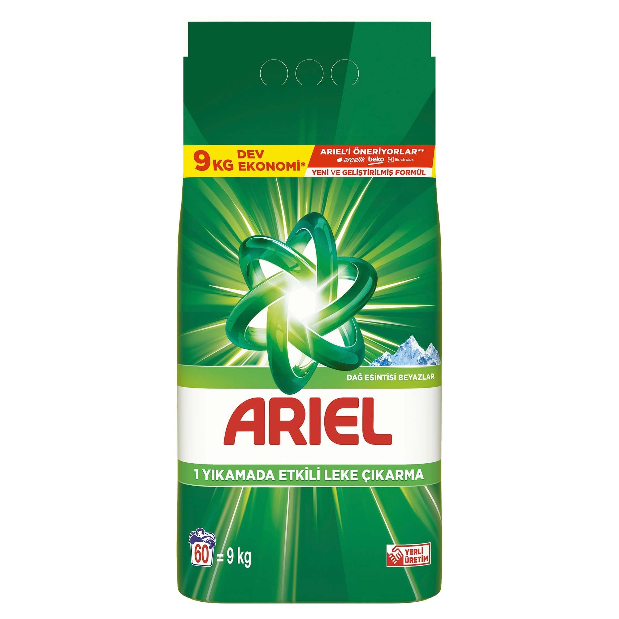 Ariel Dağ Esintisi Beyazlar Toz Çamaşır Deterjanı 9 Kg 60 Yıkama