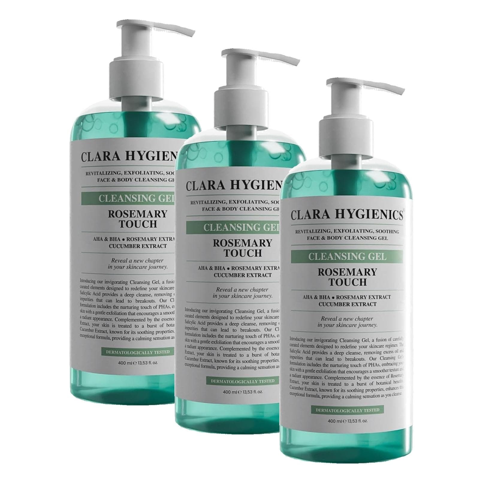 Rosemary Touch Anti-Oil Face and Body Cleansing Gel 400ml Temizleme Jeli (3 paketi)