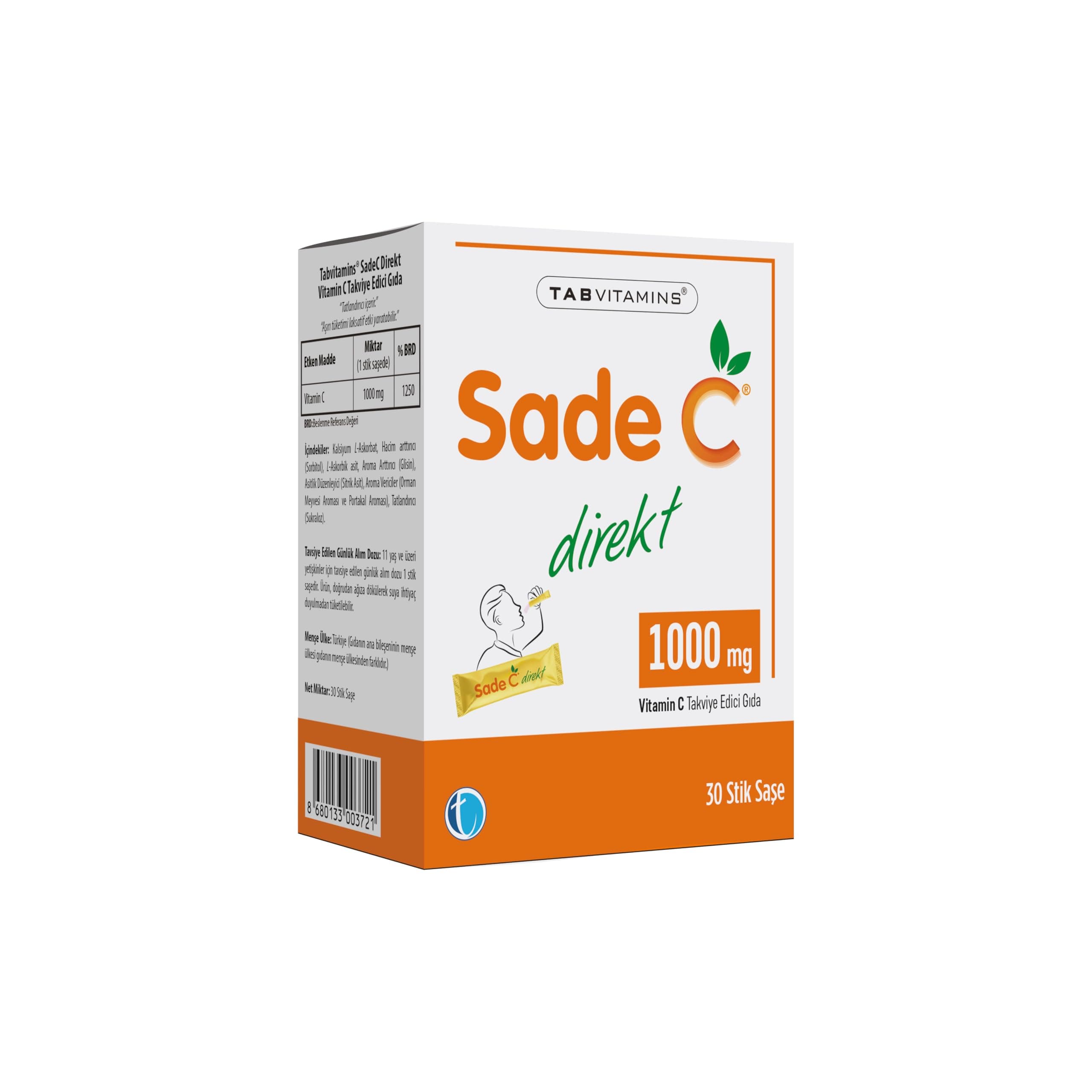 Tabvitamins Sade C Direkt 30 Stik Saşe