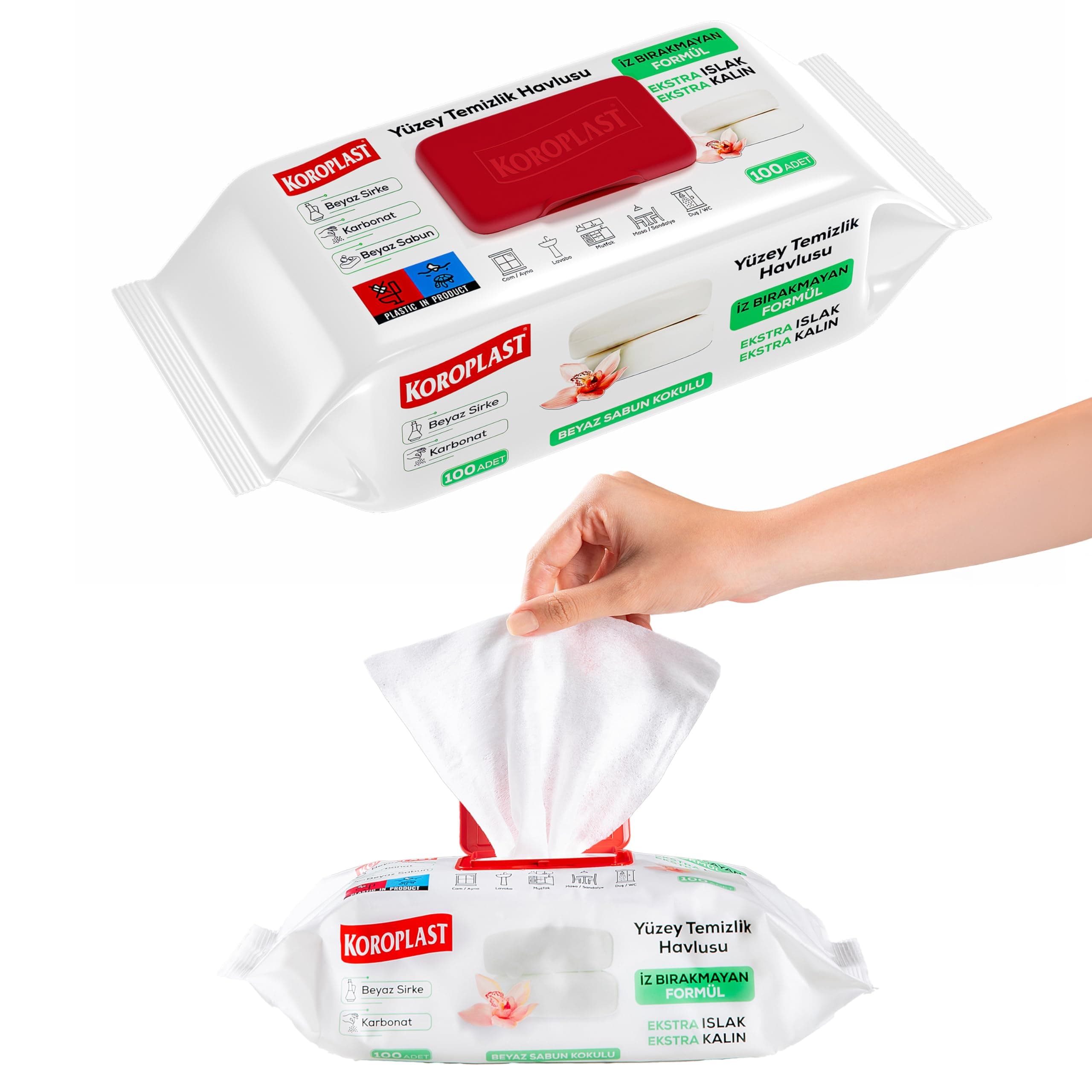 Koroplast Çok Amaçlı 100lü Islak Havlu