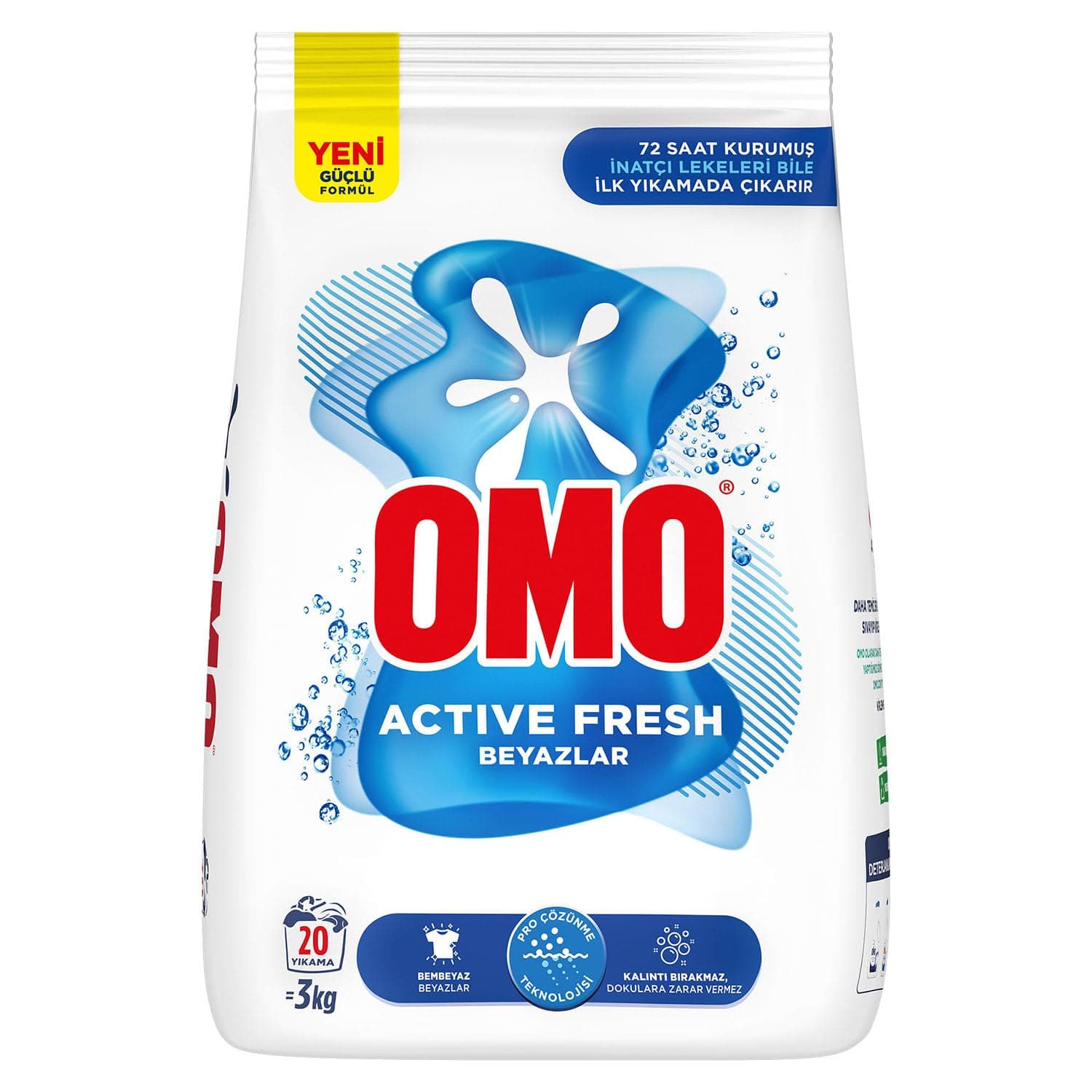 Omo Active Fresh Beyazlar 20 yıkama Toz Çamaşır Deterjanı 3 Kg