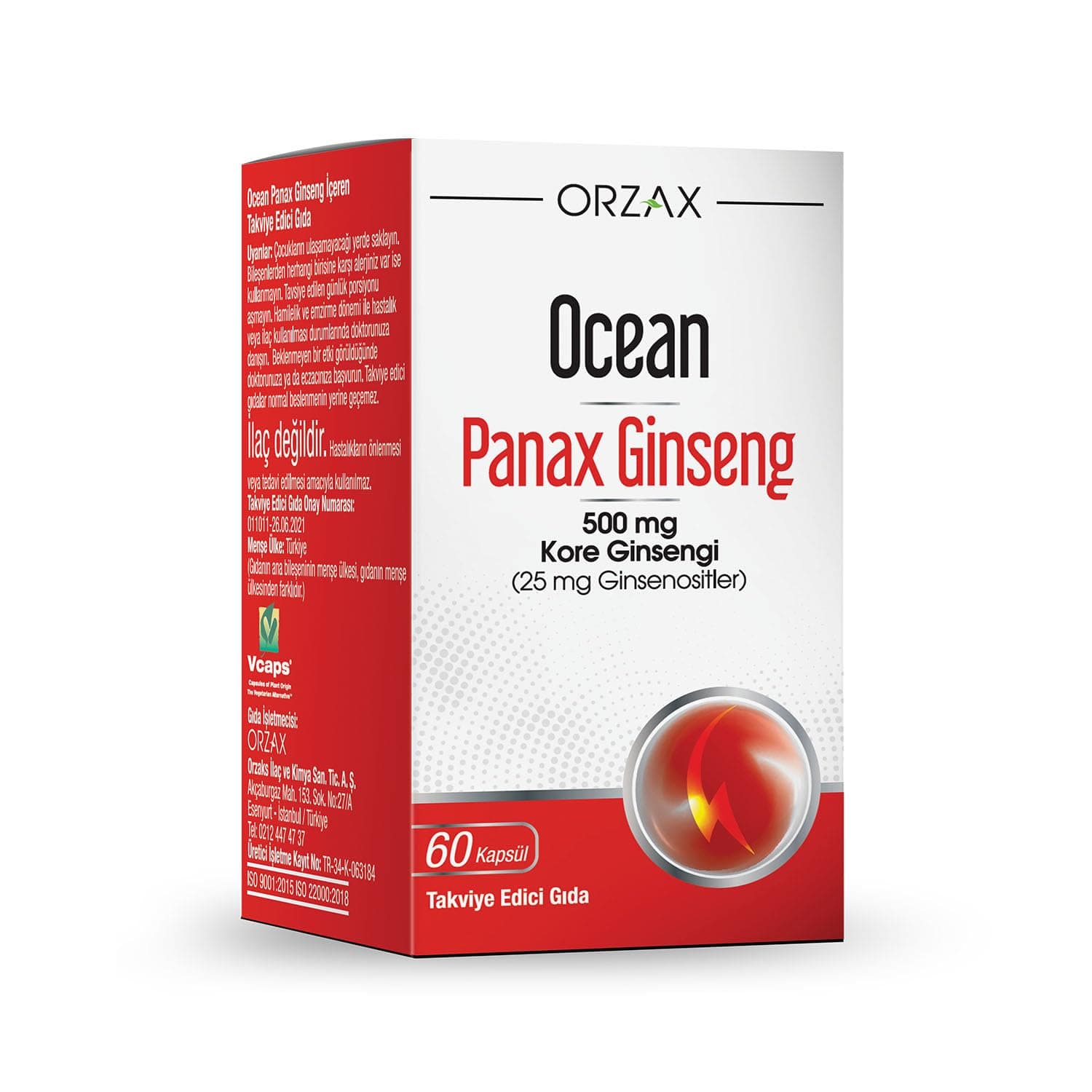 Orzax Ocean Panax Ginseng 500 Mg 60 Kapsül