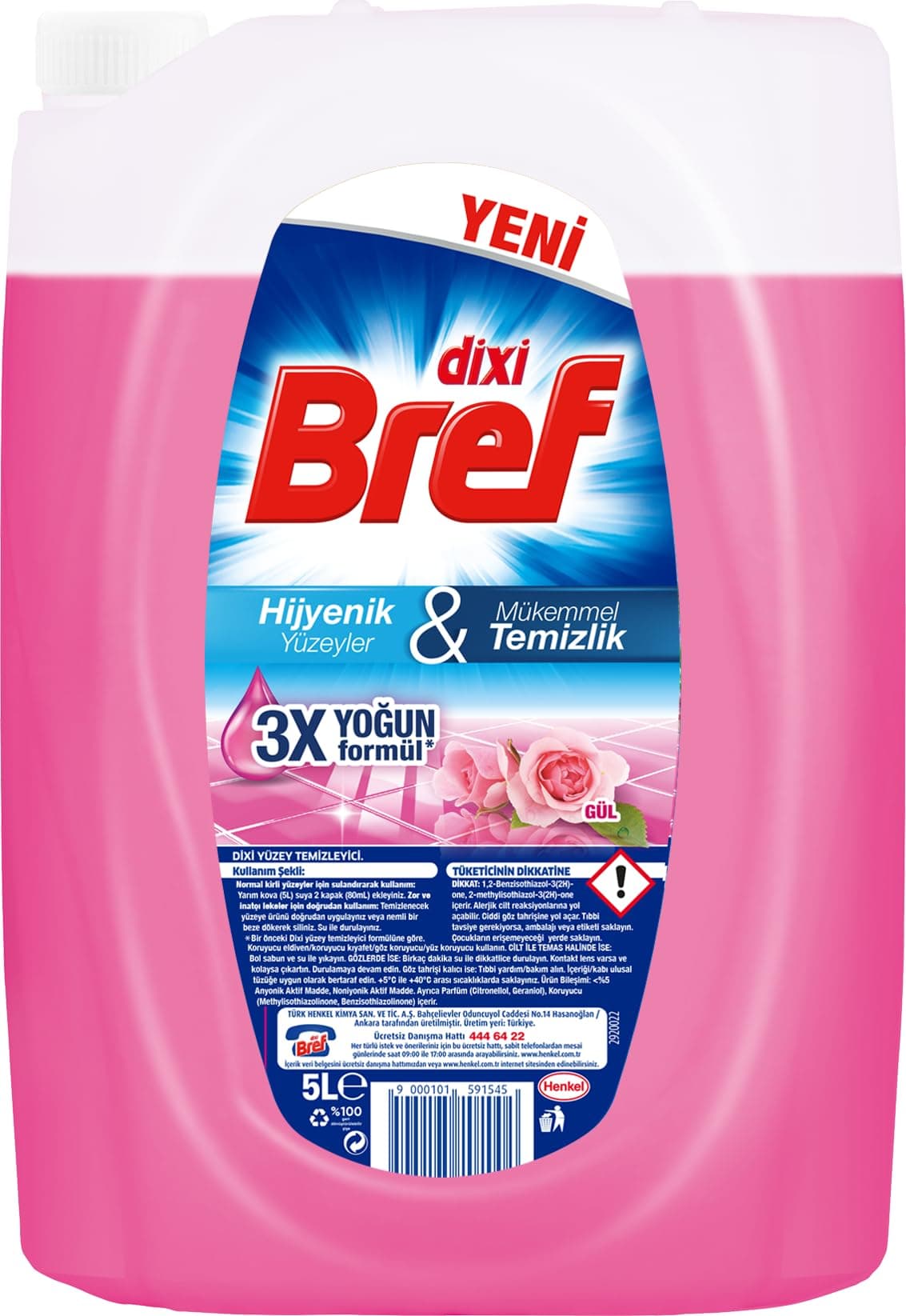Bref Dixi Yaban Gülü Kokulu 5000 ml Yüzey Temizleyici (1 x 5000 ml)
