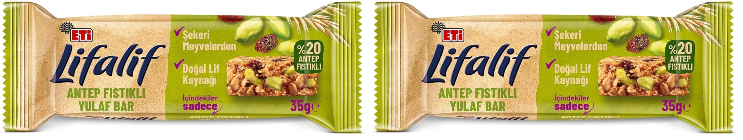 Eti Lifalif Antep Fıstıklı Yulaf Bar 35 g x 16 Adet (2 paketi)