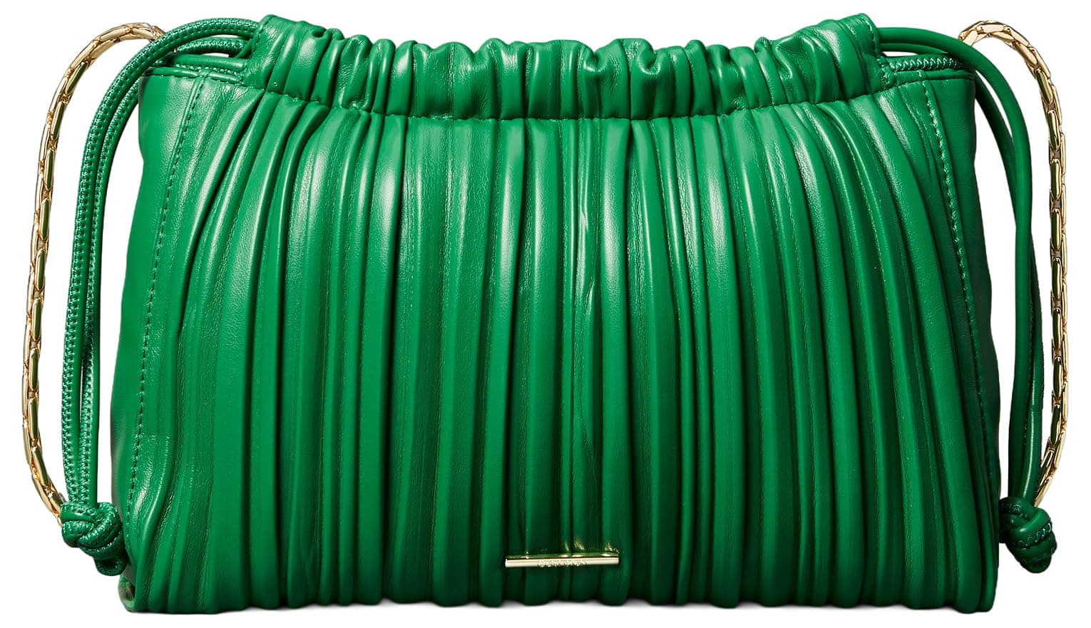 DRAWSTRING PLISSE CROSSBODY Kadın Çanta, Yeşil, Tek Beden
