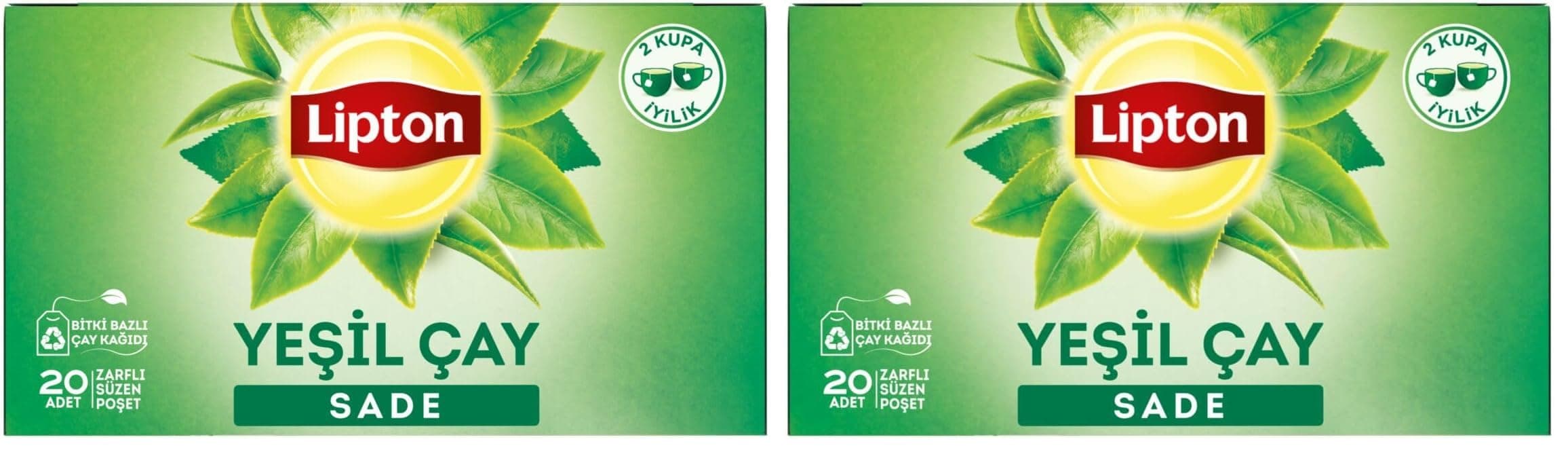 Lipton Sade Bardak Süzen Poşet Yeşil Çay 40'li Paket, 30 g