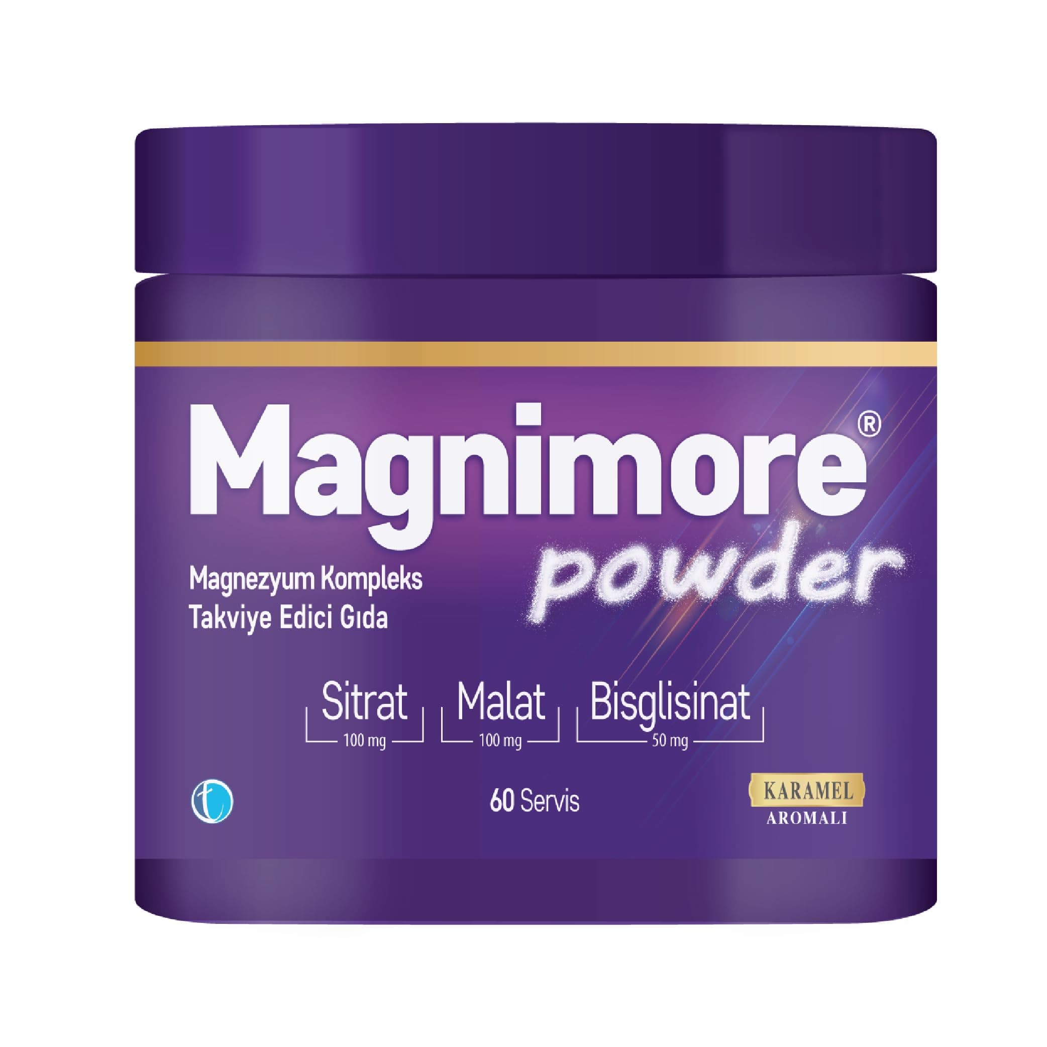 Magnimore Powder Magnezyum Karamel Aromalı 60 Servis Sitrat Malat Bisglisinat