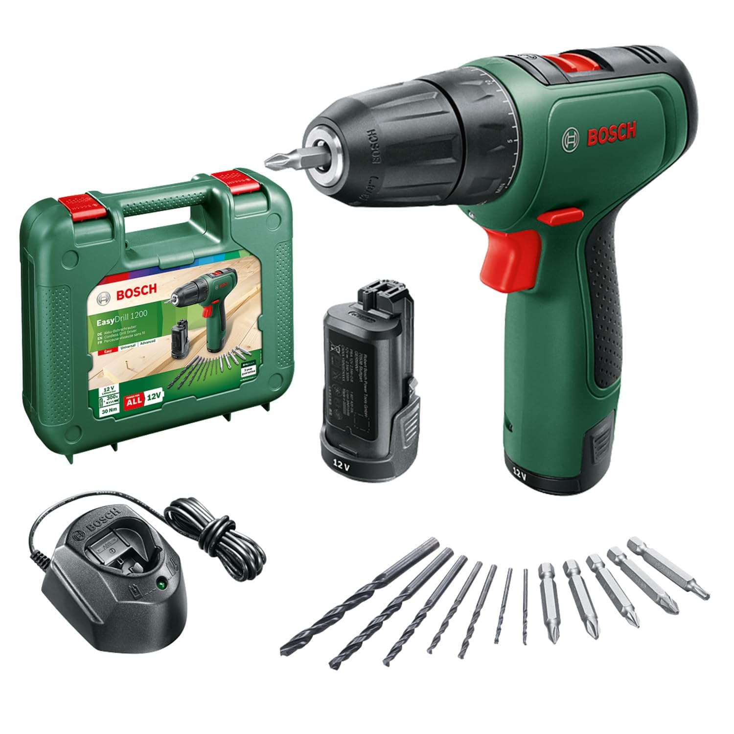 Bosch Home and Garden Bosch Akülü Vidalama EasyDrill 1200 (2 Adet 12 Volt Akü, Taşıma Çantası İçinde)