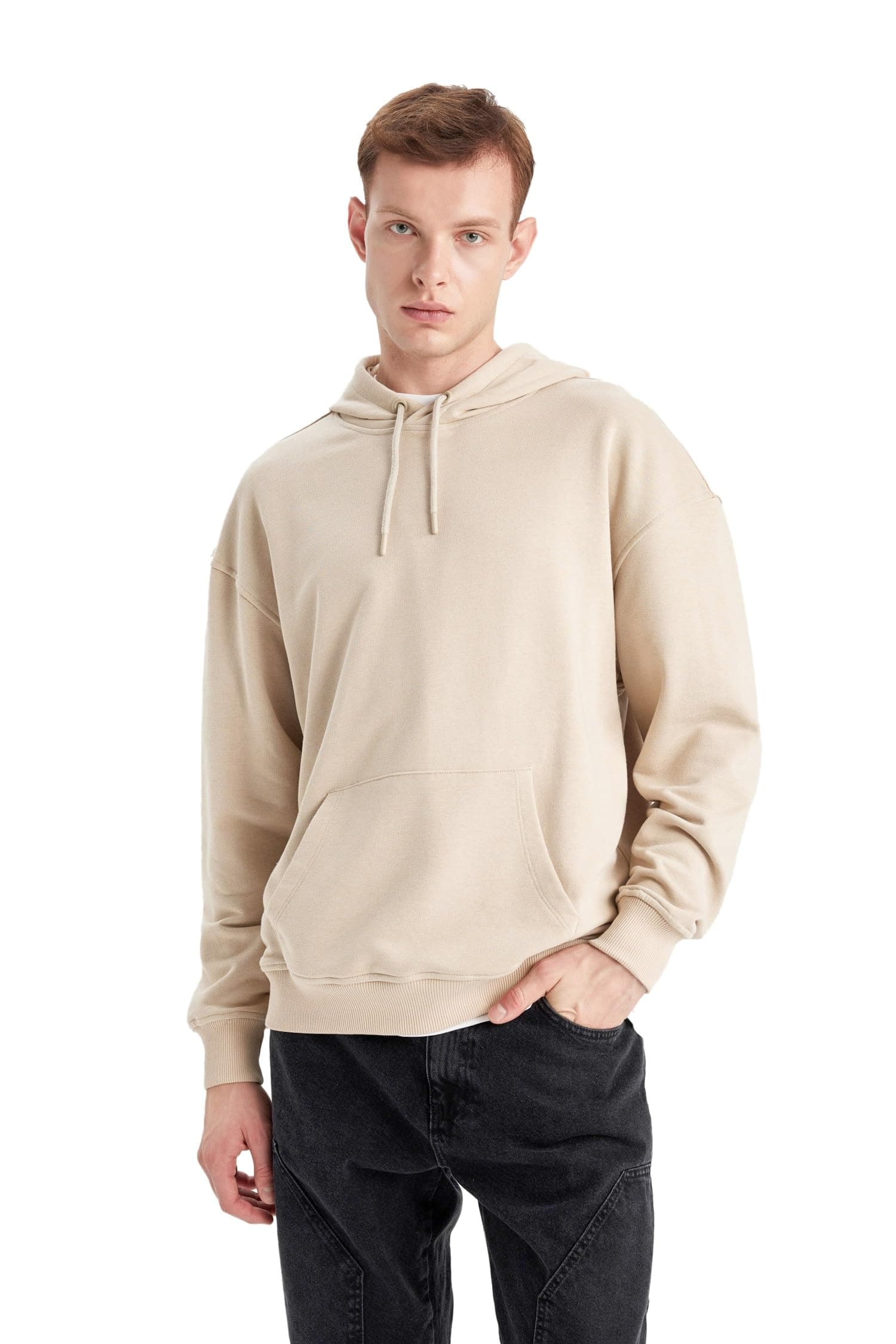 DeFacto Oversıze Kapüşonlu Sweatshirt B7849AXNS Erkek