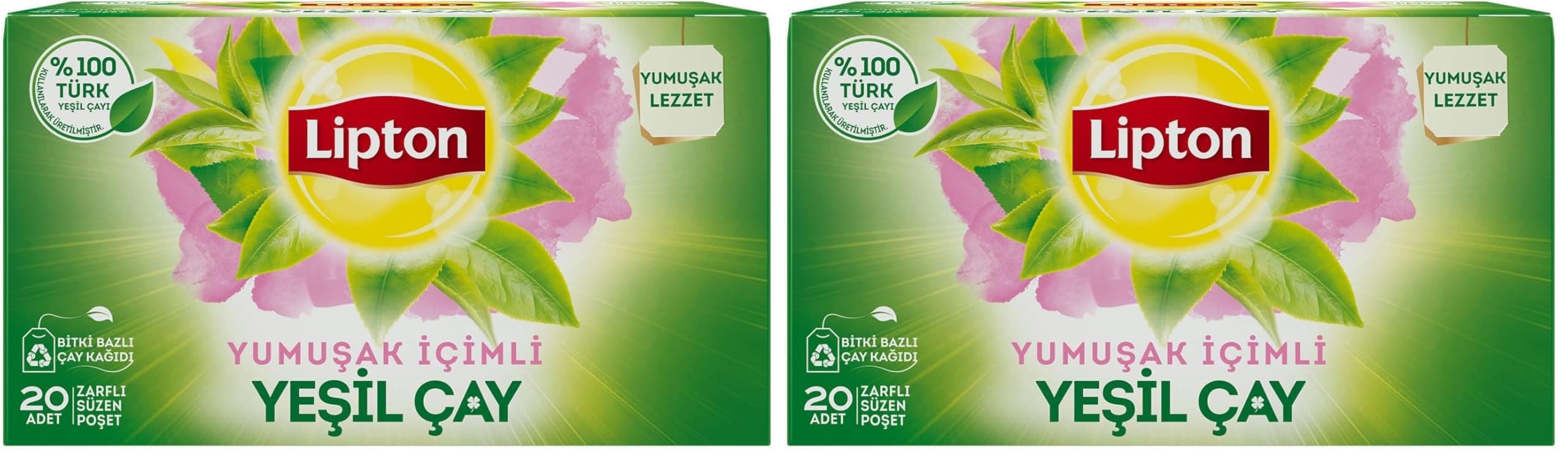 Lipton Yumuşak İçim Bardak Süzen Poşet Yeşil Çay 40'li Paket, 20 g