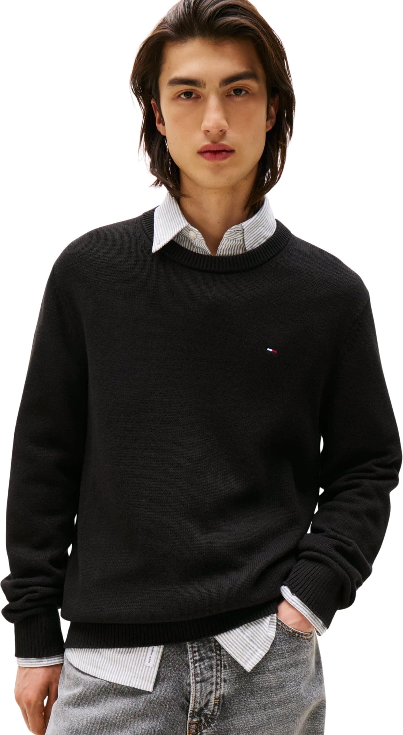Tommy Jeans TJM SLIM ESS SWEATER EXT Kazak Erkek
