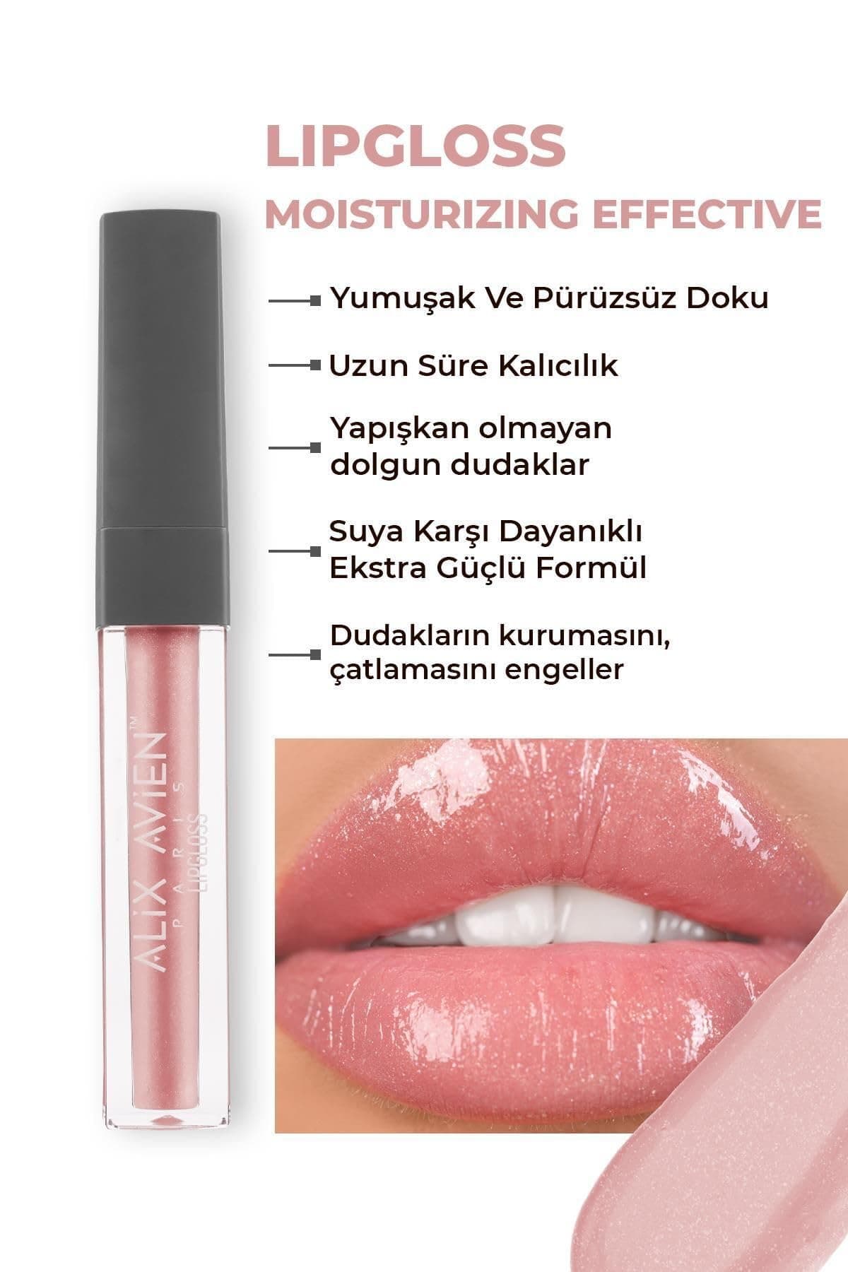 ALIX AVIEN Nemlendirici Etkili Yapışkanlık Hissi Bırakmayan Dudak Parlatıcısı - Lipgloss 08 Babe Nude