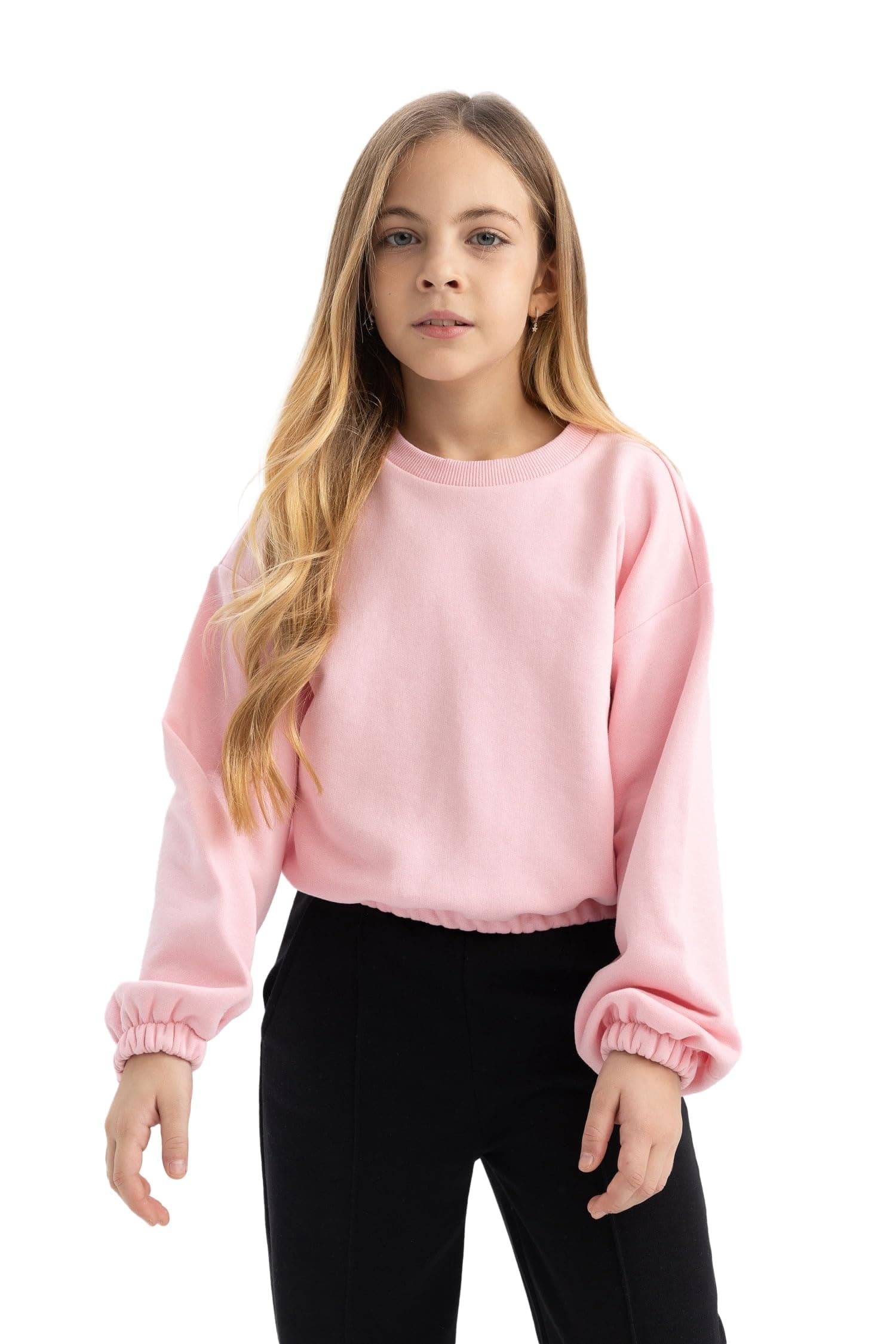 Kız Çocuk Regular Fit Bisiklet Yaka Sweatshirt
