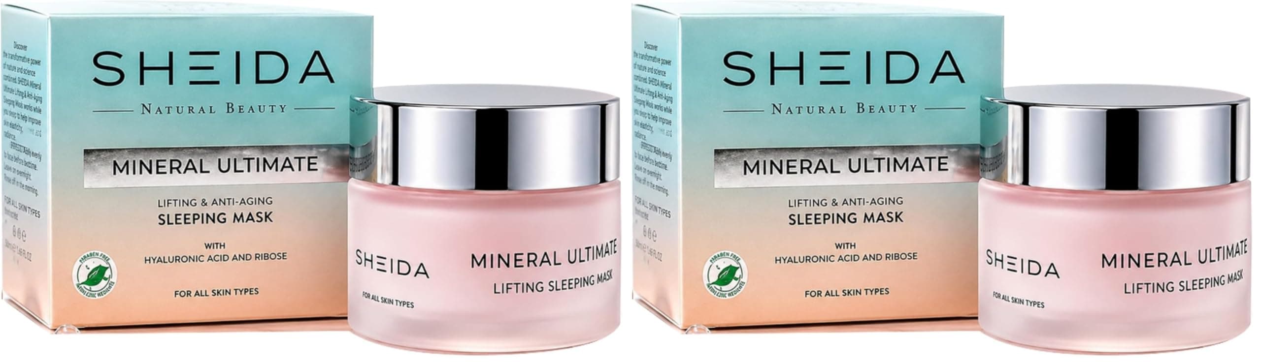 Sheida Mineral Ultimate Toparlayıcı Uyku Maskesi 60 ml – Gece Boyu Nemlendirici, Cilt Sıkılaştırıcı ve Yaşlanma Karşıtı Bakım Maskesi (2 paketi)