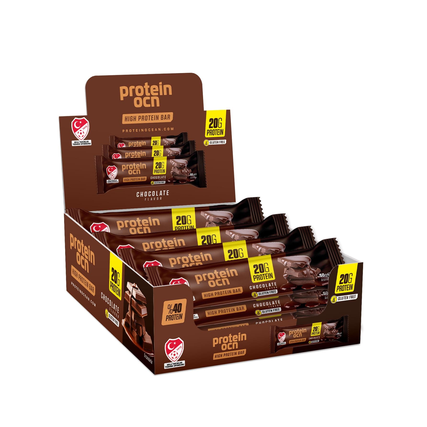 Proteinocean Protein Bar Çikolata Aromalı 50 gr x 12 adet