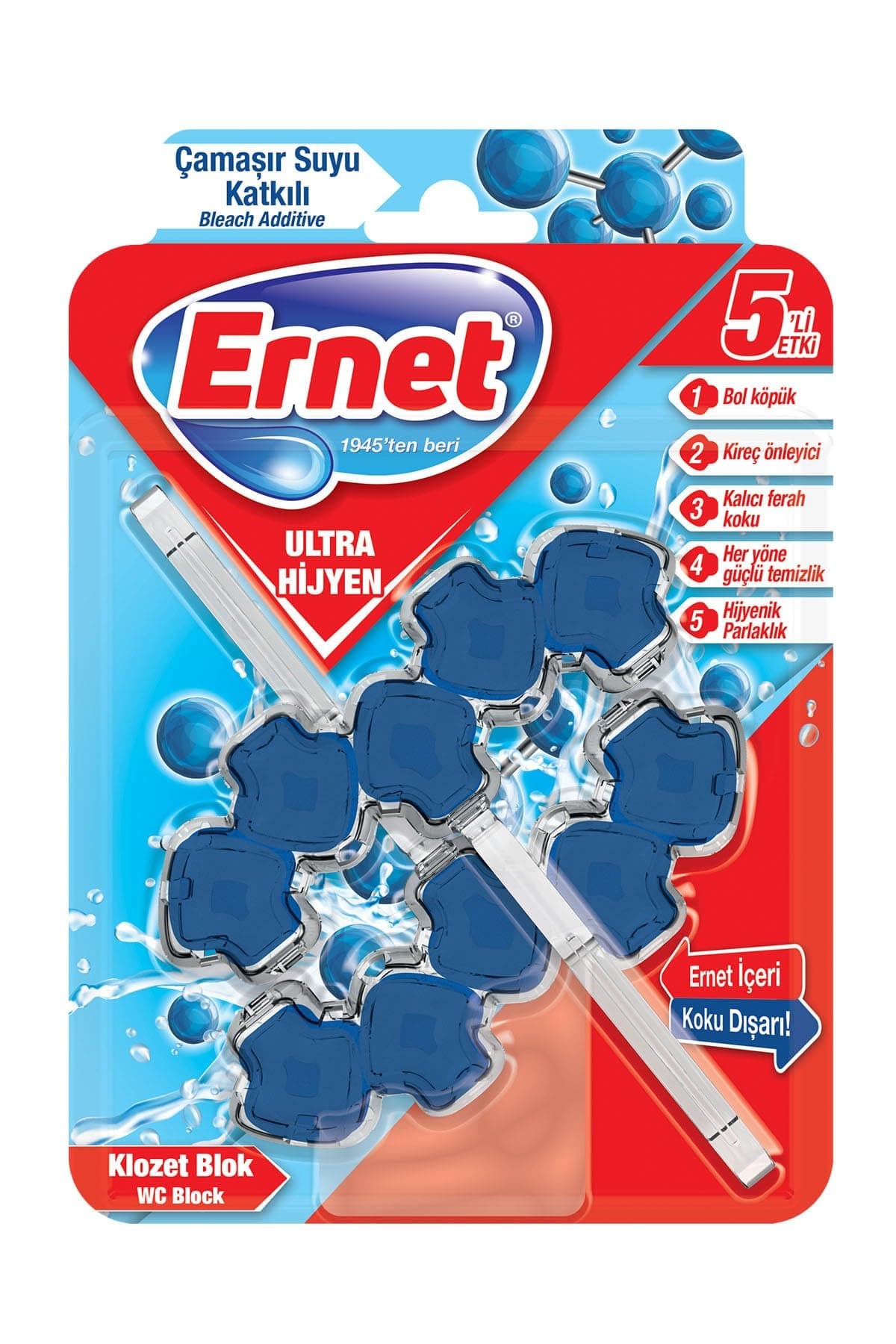 ERNET Klozet Ultra Hijyen Çamaşir Suyu Katkili 2 X 50 G