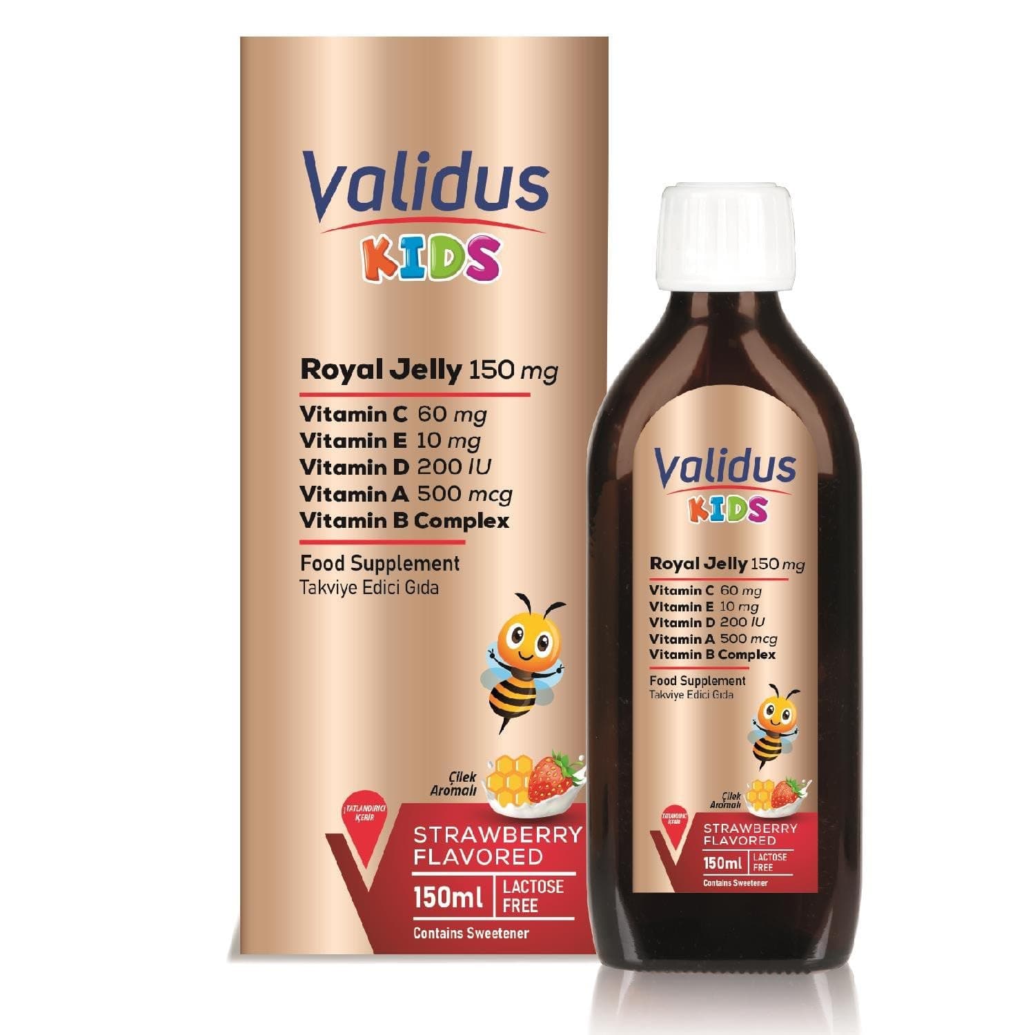Validus Royal Jelly Vitamin B12 + Vitamin B3 + Folic Acid 150 ml Şurup