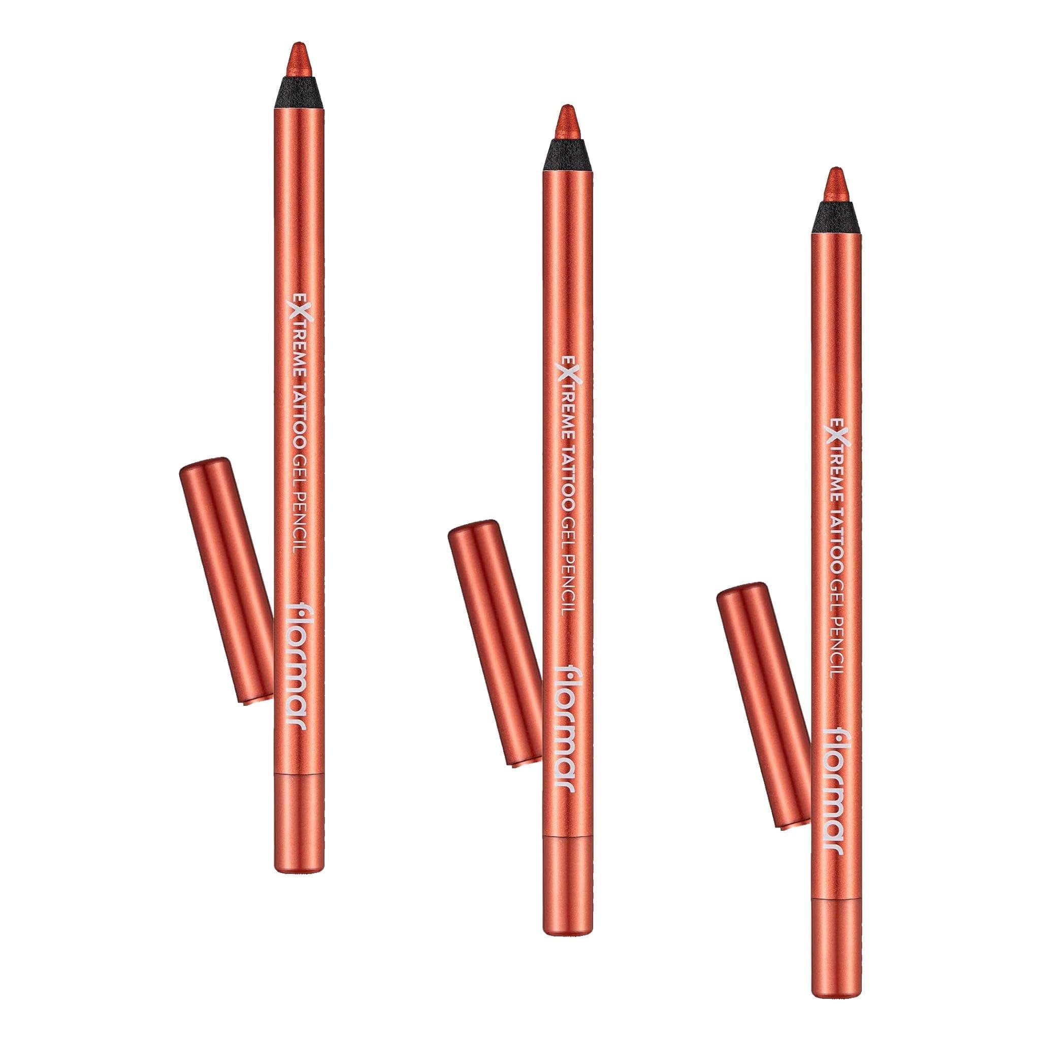 Flormar Işıltılı Kalıcı Göz Kalemi (TURUNCU) - Extreme Tattoo Gel Pencil - 008 Orange Pop (3 paketi)