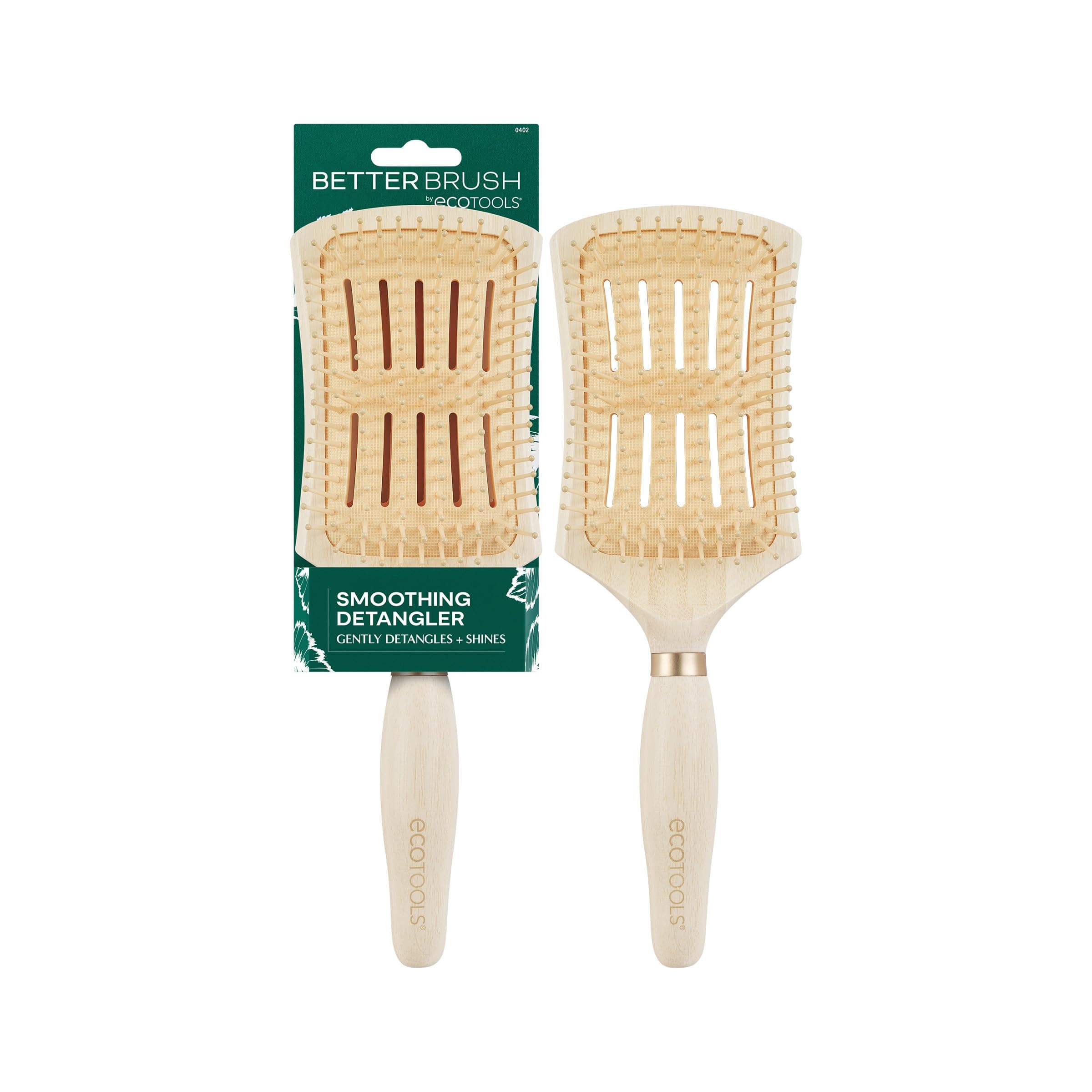 EcoTools Düzeltici Detangler Saç Fırçası, Islak veya Kuru Saçlar İçin Fırça, Ağrısız Dolaşık Açma, Stil ve Pürüzsüz Saçlar, Yenilenebilir Bambu ve Esnek Kıllar, Vegan ve Zulüm İçermez, 1 Adet
