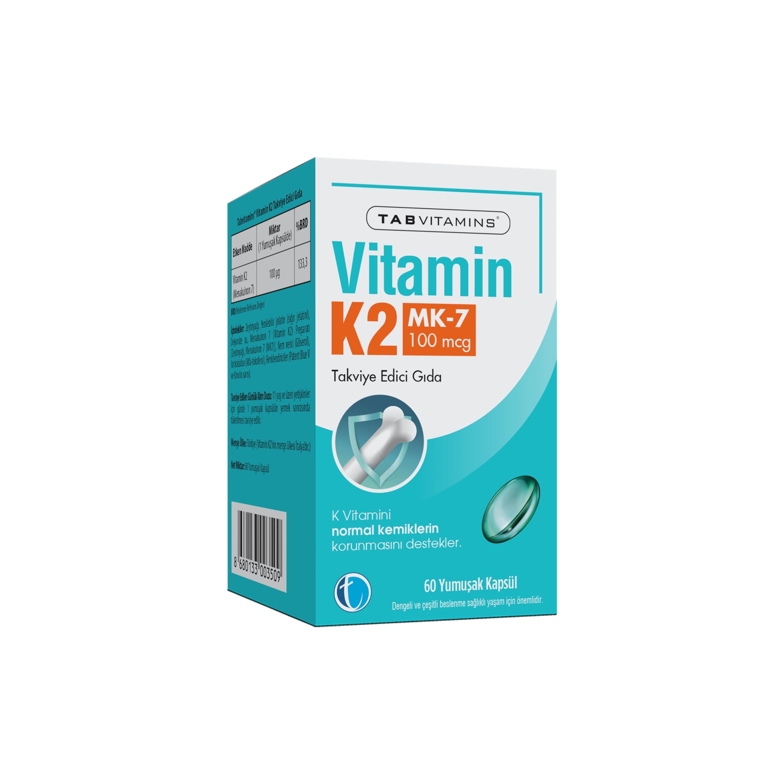 Tabvitamins Vitamin K2 60 Yumuşak Kapsül
