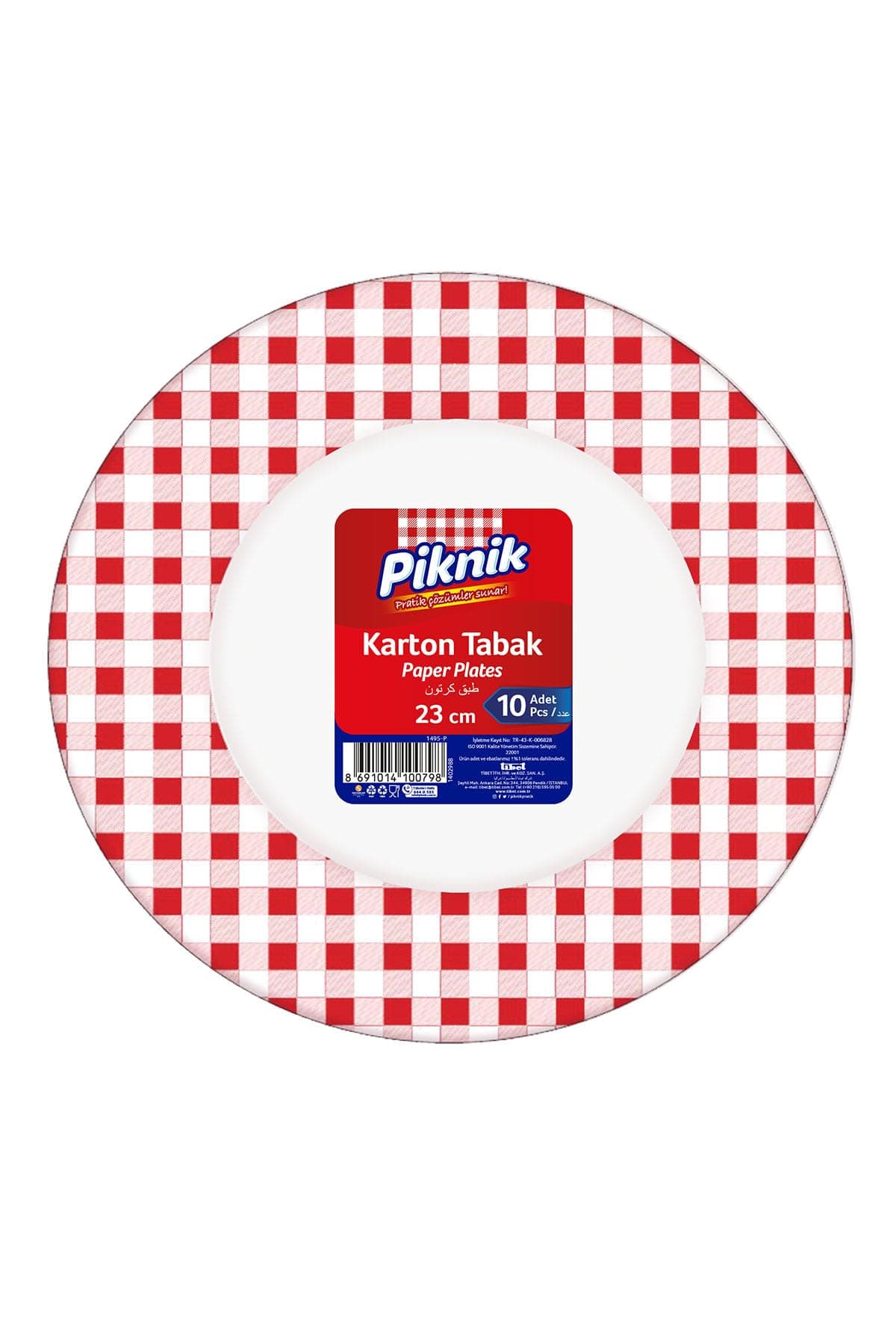 Piknik Kullan-At Karton Tabak 21 cm Büyük 10'lu 1495