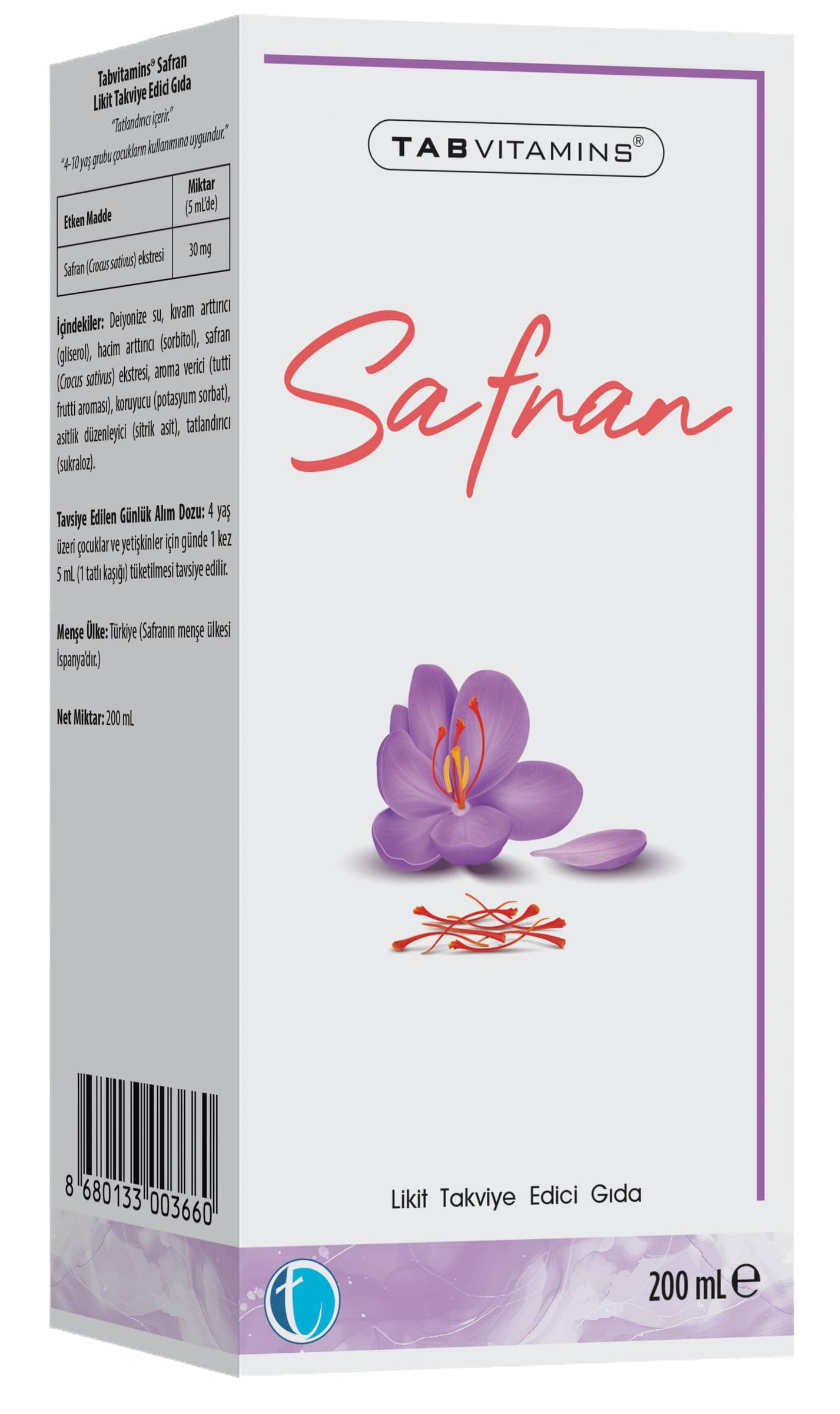 Tabvitamins Safran Likit 200 ml
