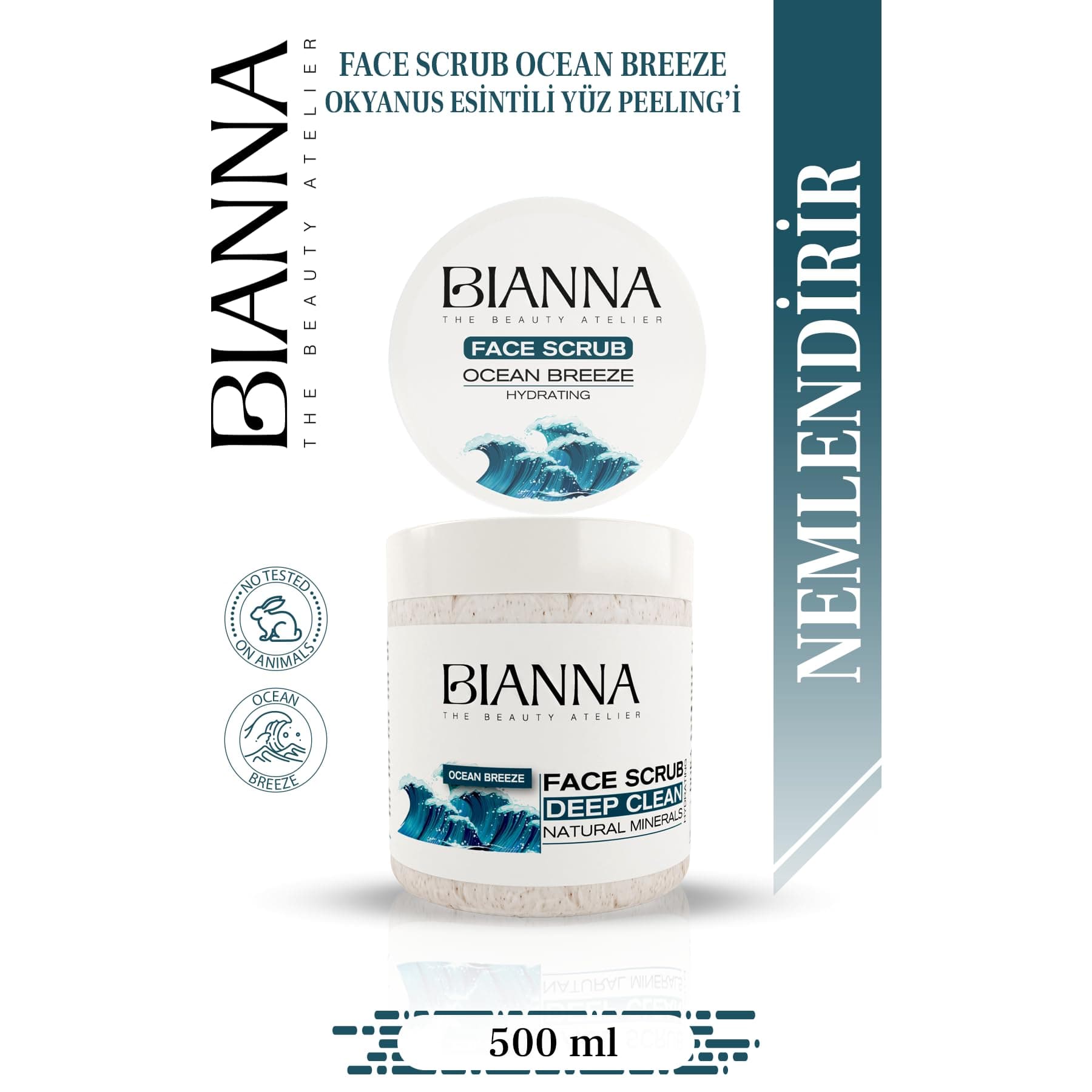 Okyanus Esintisi Yüz Peelingi Nemlendirici & Ferahlatıcı & Yatıştırıcı - 500ml