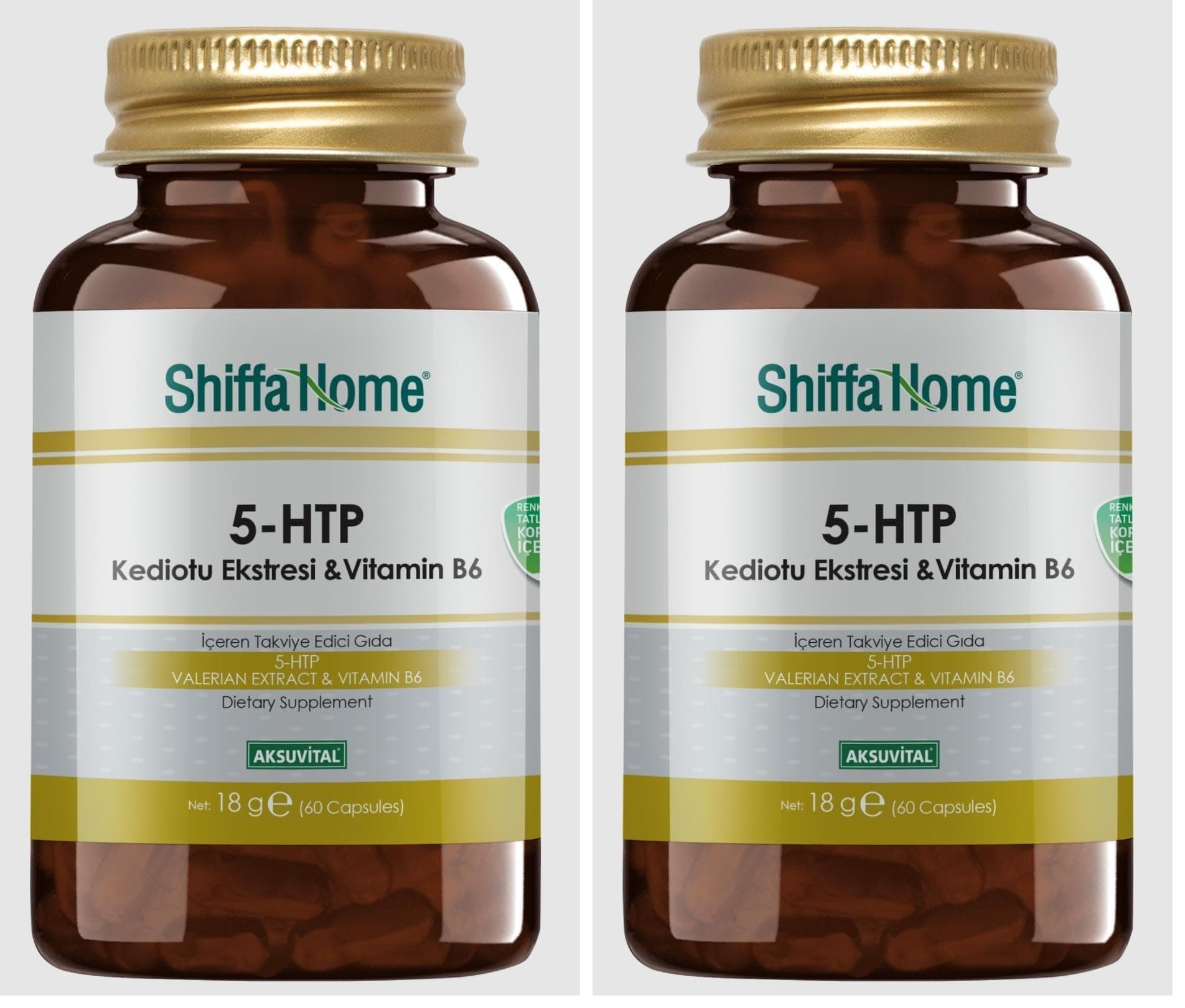 Shiffa Home 5-HTP 300 mg 60 Kapsül – B6 Vitamini ve Kediotu Ekstresi ile – Bitkisel Takviye – Uyku, Duygudurum ve Sakinlik Destekleyici – Serotonin Desteği (2 paketi)