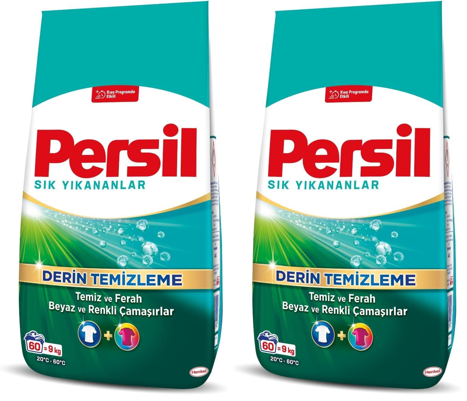 Persil Toz Sık Yıkananlar Çamaşır Deterjanı 9 Kilogram 60 Yıkama, Sık Yıkananlar 9kg (2 paketi)