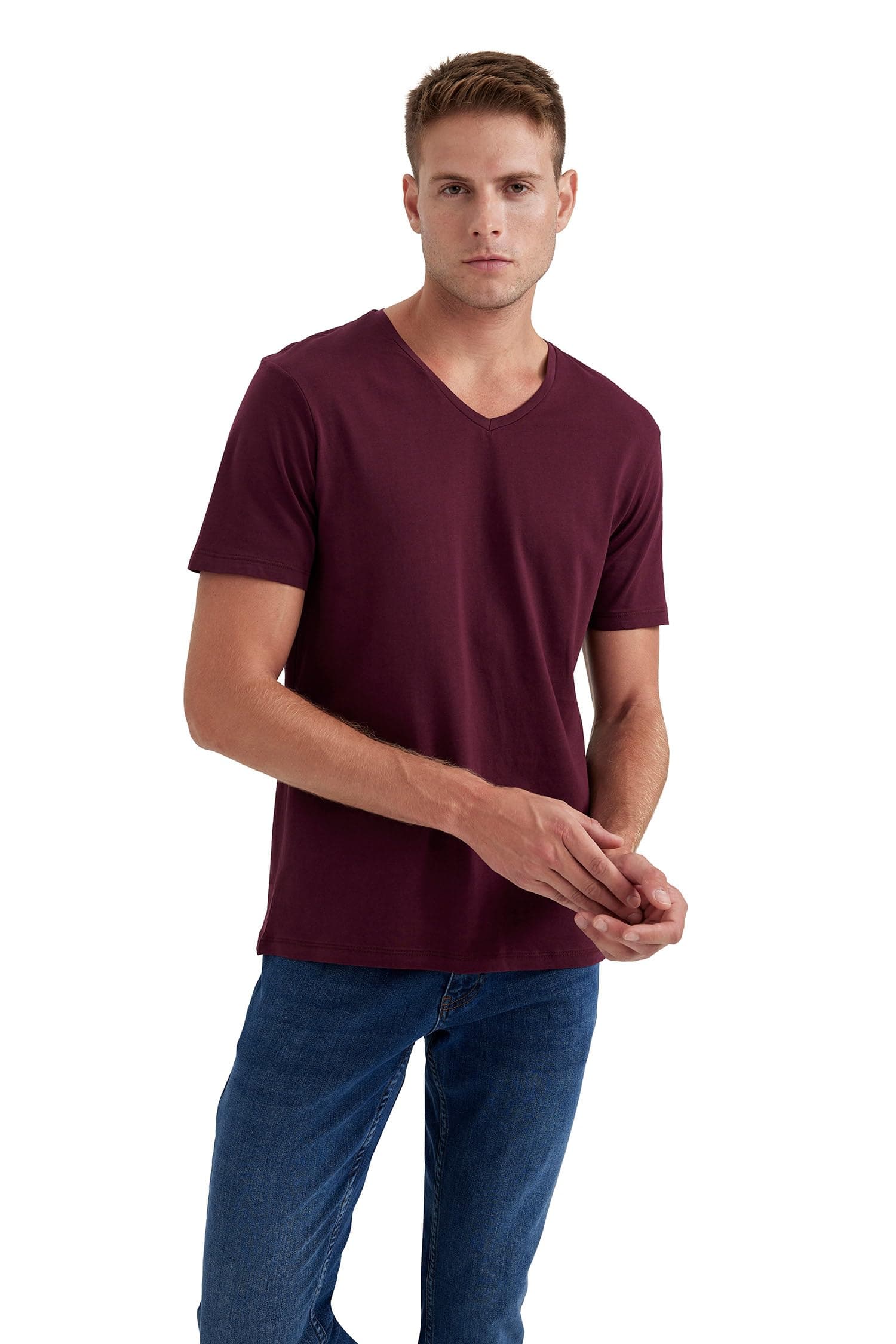 DeFacto Erkek Slim Fit V Yaka Tişört