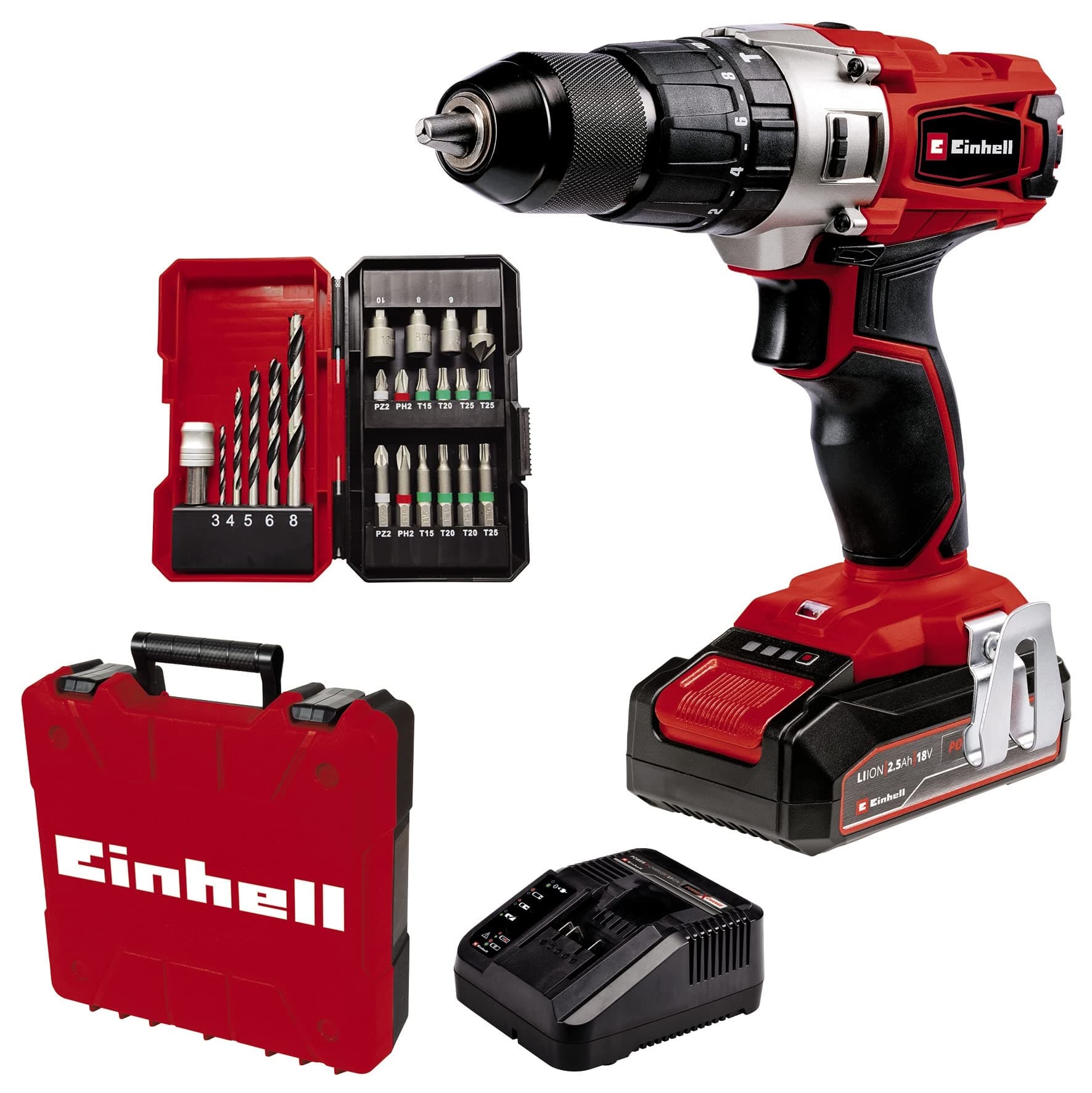 Einhell Akülü Darbeli Vidalama TE-CD 18/2 Li-i +22 (1x2,5Ah) 4514220
