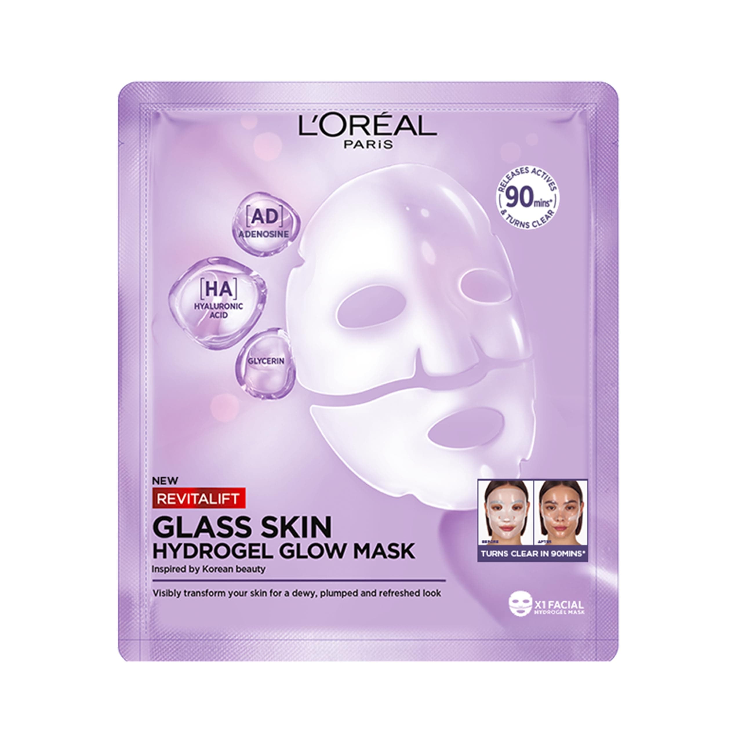 L'Oreal Skin Expert L’Oreal Paris Revitalift Glassy Skin Şeffaflaşan Hidrojel Maske