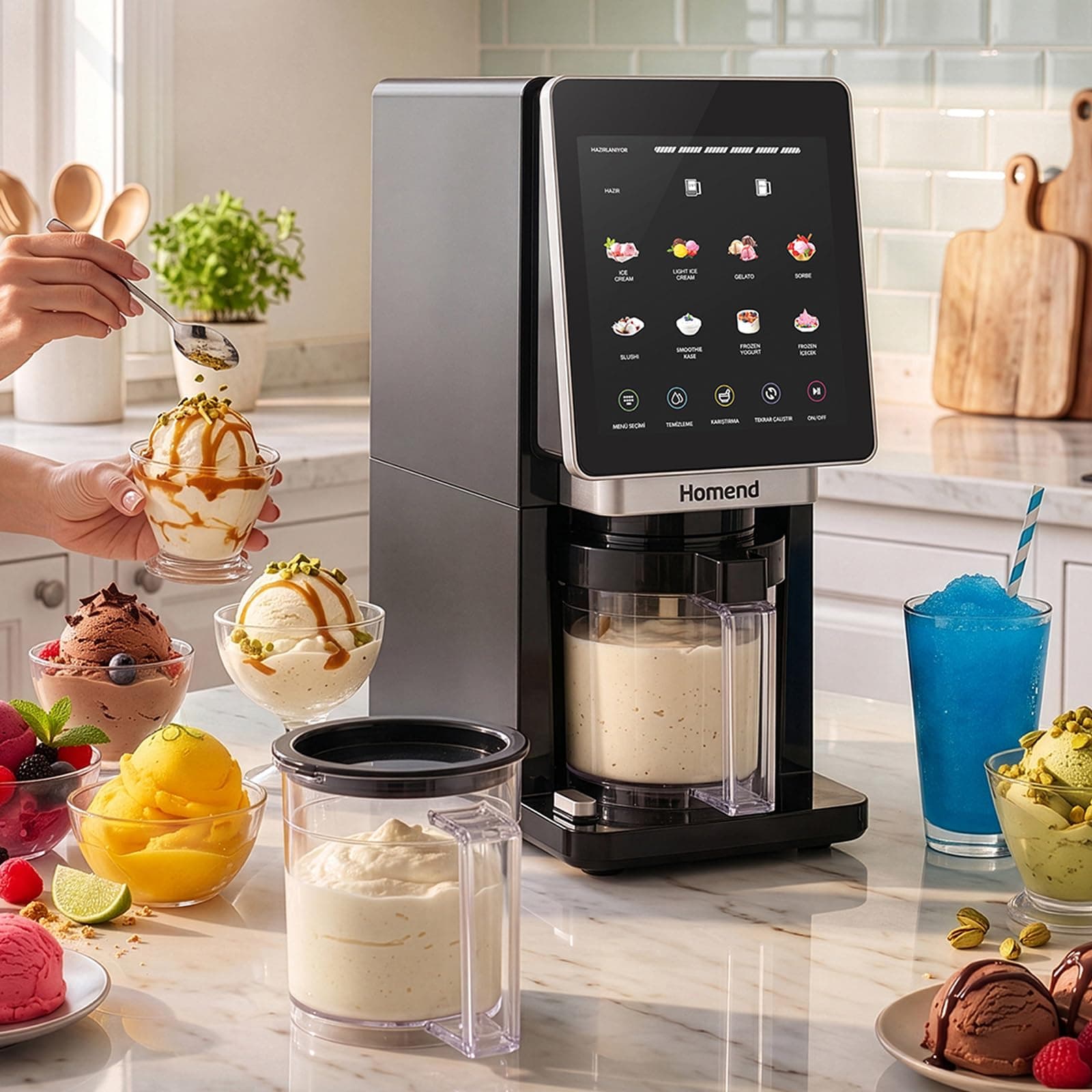 Homend IceArtizan 8-in-1 Dondurma Ve Frozen Makinesi
