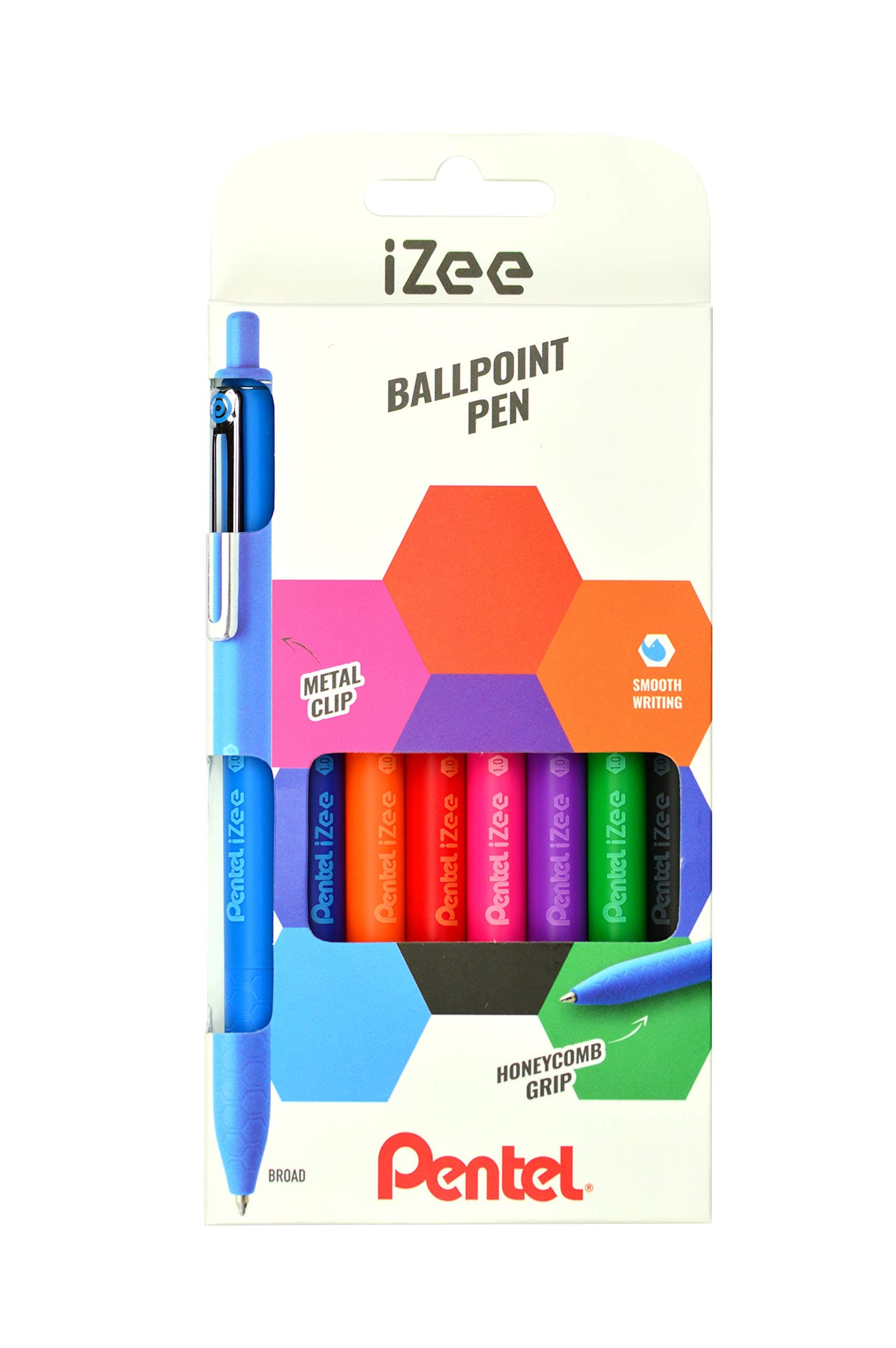Pentel 1.0 mm Yağ Bazlı Mekanizmalı Roller Kalem - iZEE - 8'li Blister (A-B-C-D-F-P-S-V)