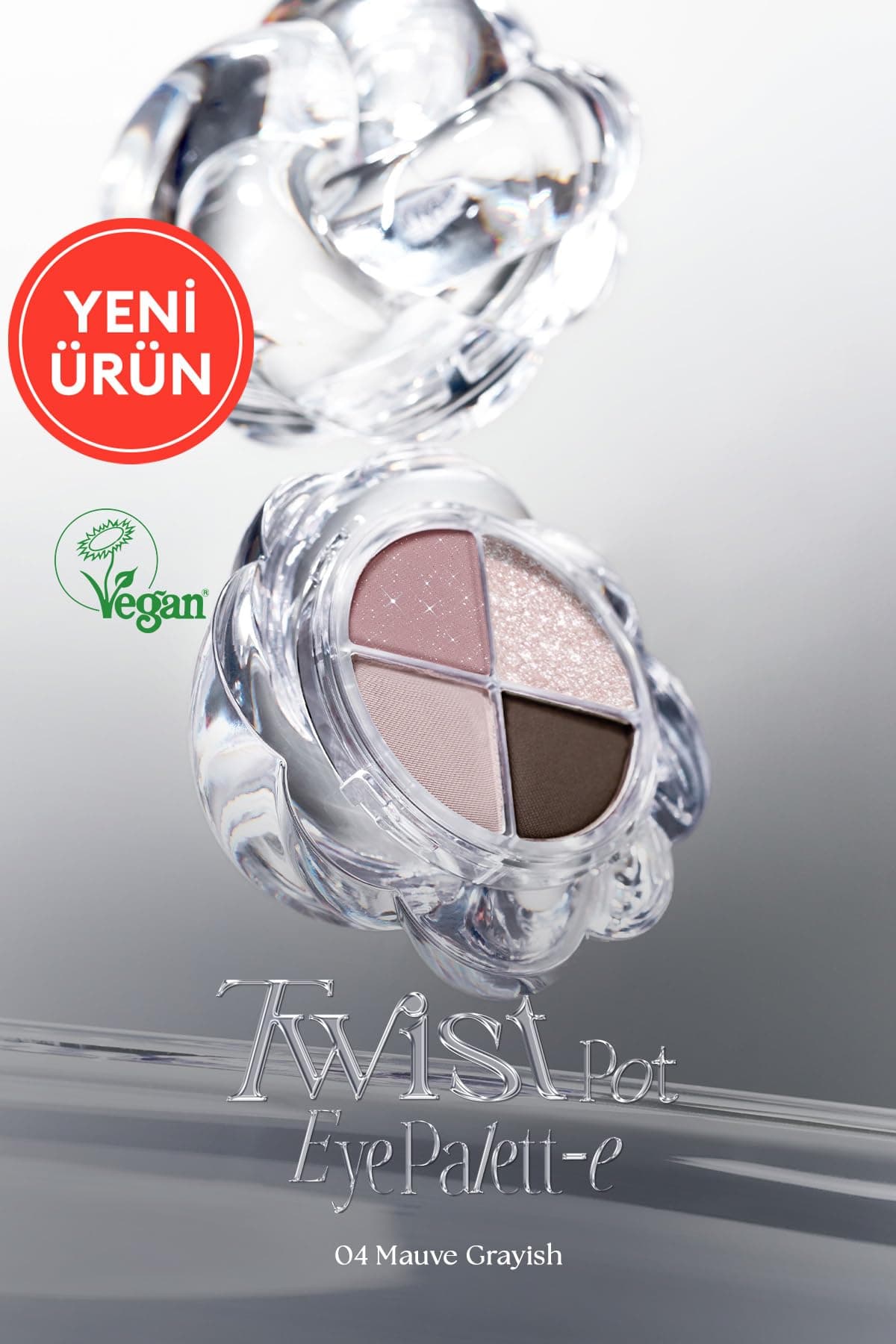 MUZIGAE MANSION İpeksi Dokulu 4'lü Far Paleti Twist Pot Eye Palette (04 Mauve Grayish)