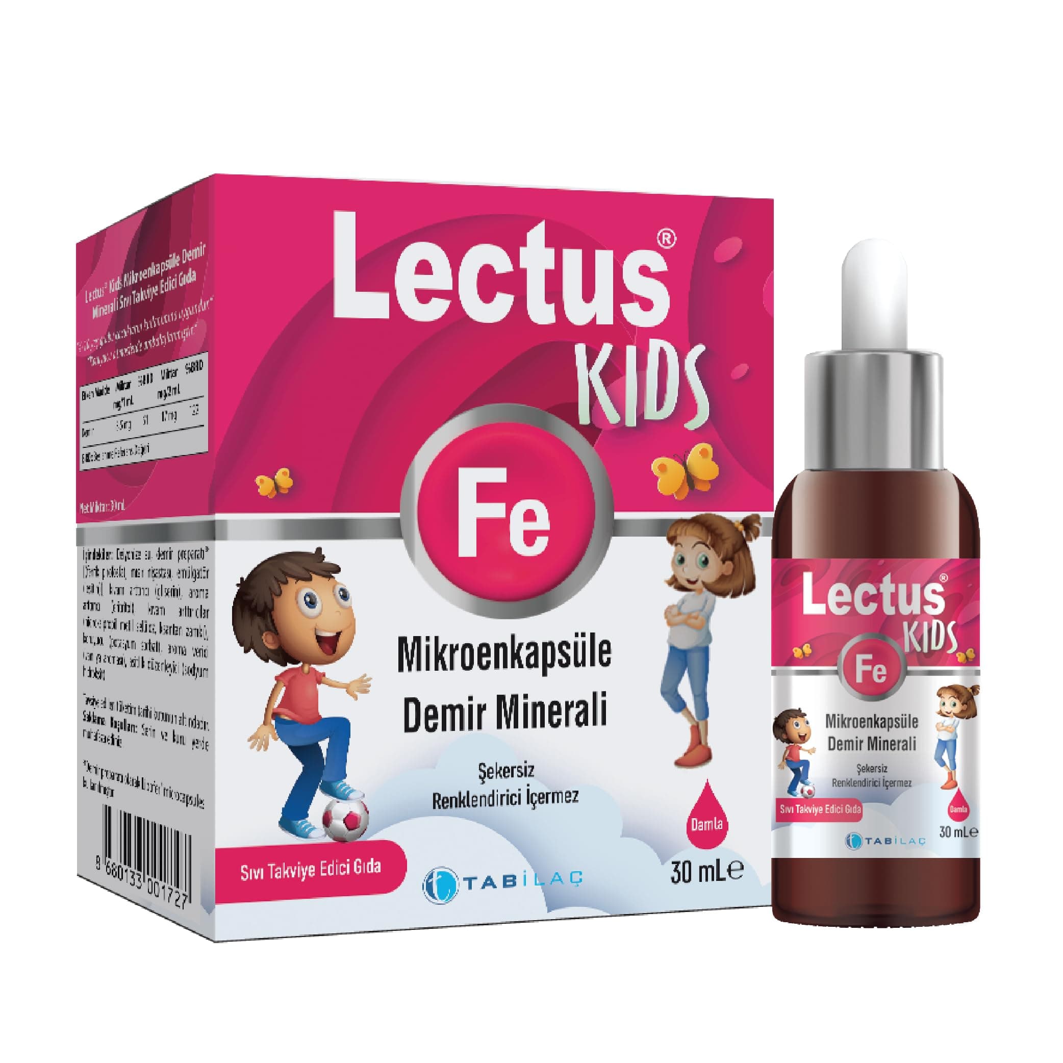 Lectus Kids Demir Mikroenkapsüle Demir Minerali 30 ml Damla