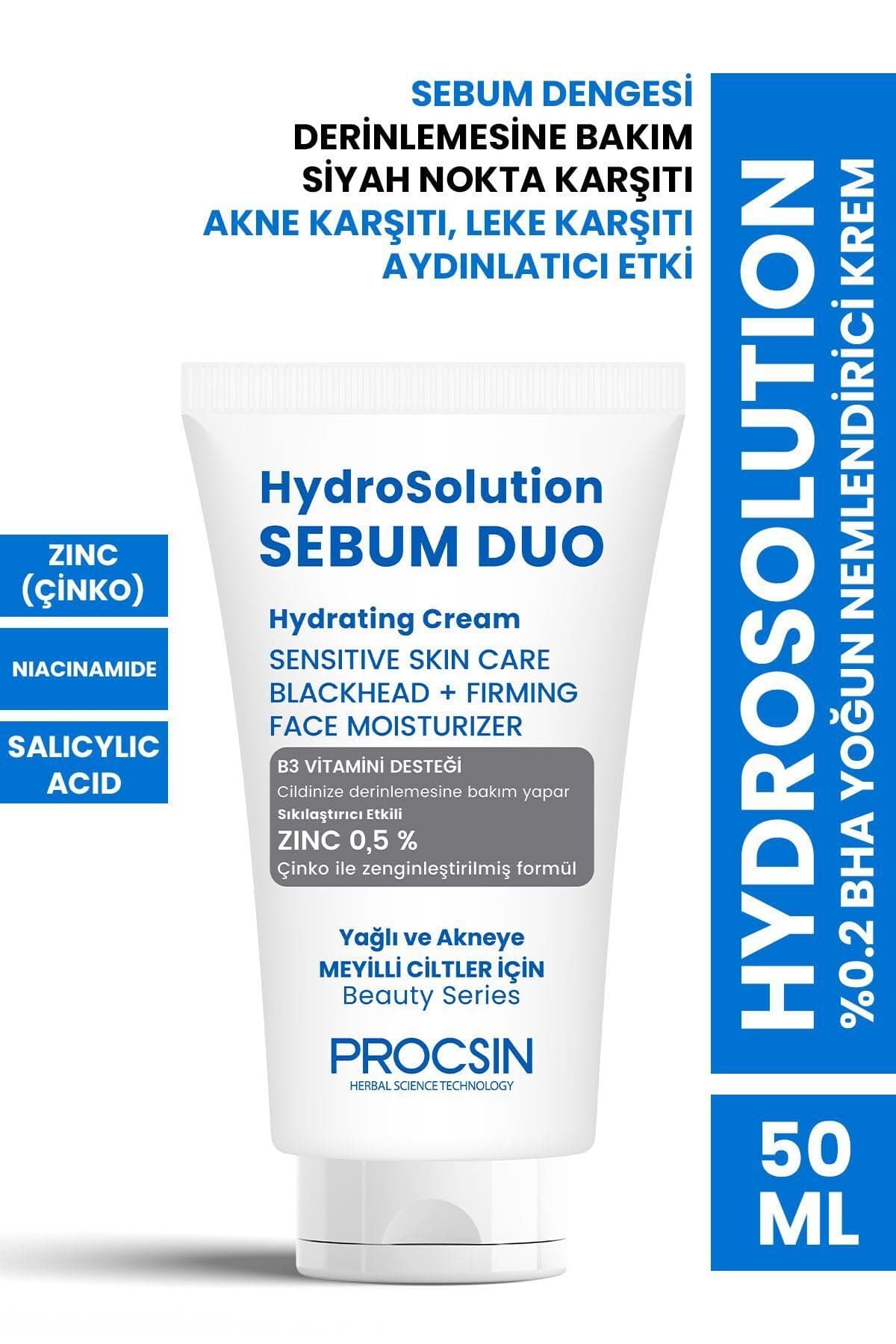 PROCSIN Hydrosolution%0.2 BHA Yoğun Nemlendirici Krem 50 ML