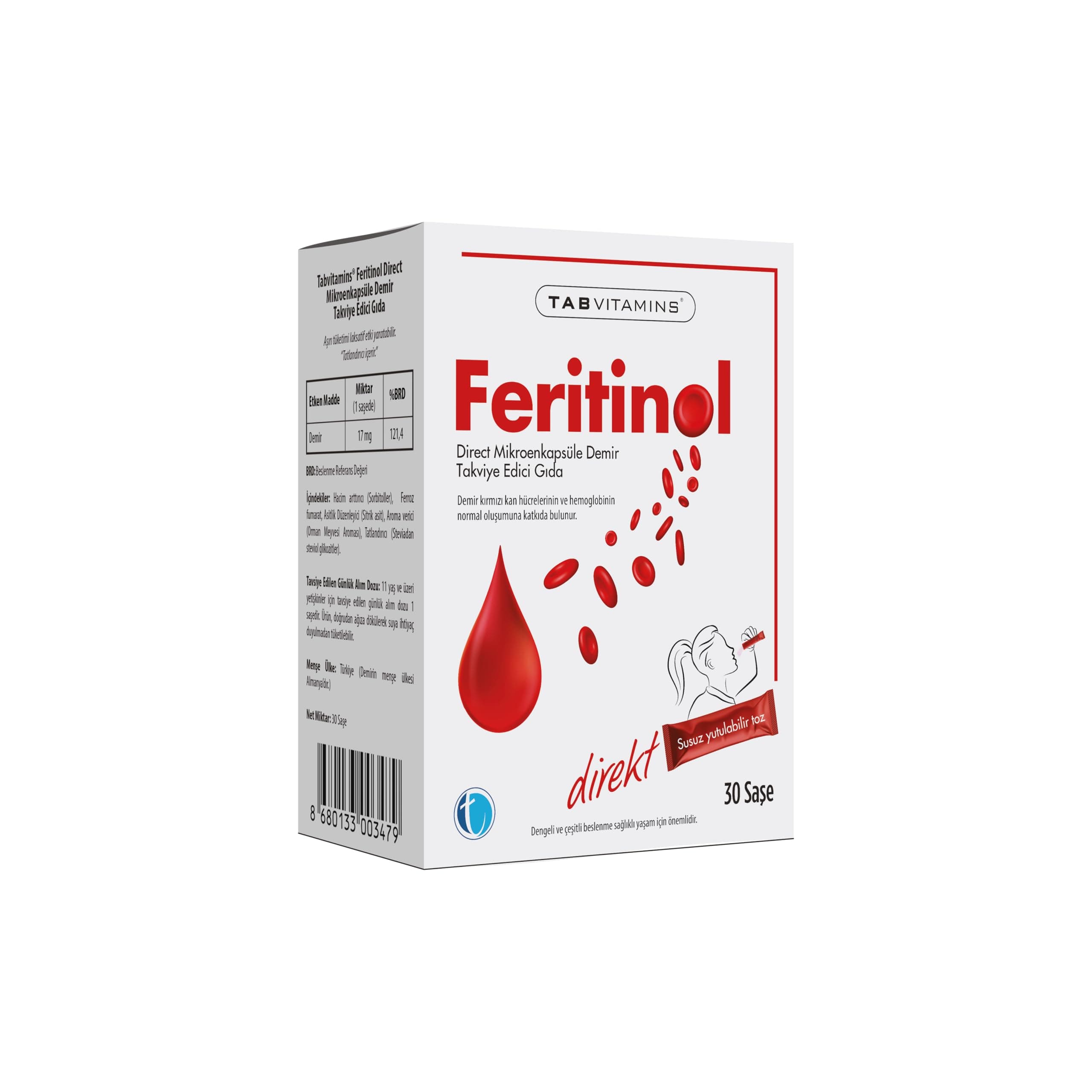 Tabvitamins Feritinol 30 Saşe