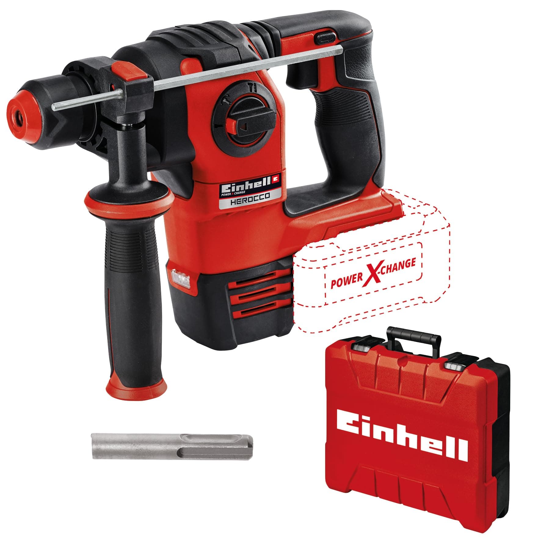 Einhell HEROCCO - Solo, Kömürsüz Akülü Pnomatik Kırıcı Delici ve Einhell 18V 4,0 Ah PXC Starter Kit (Başlangıç Seti)