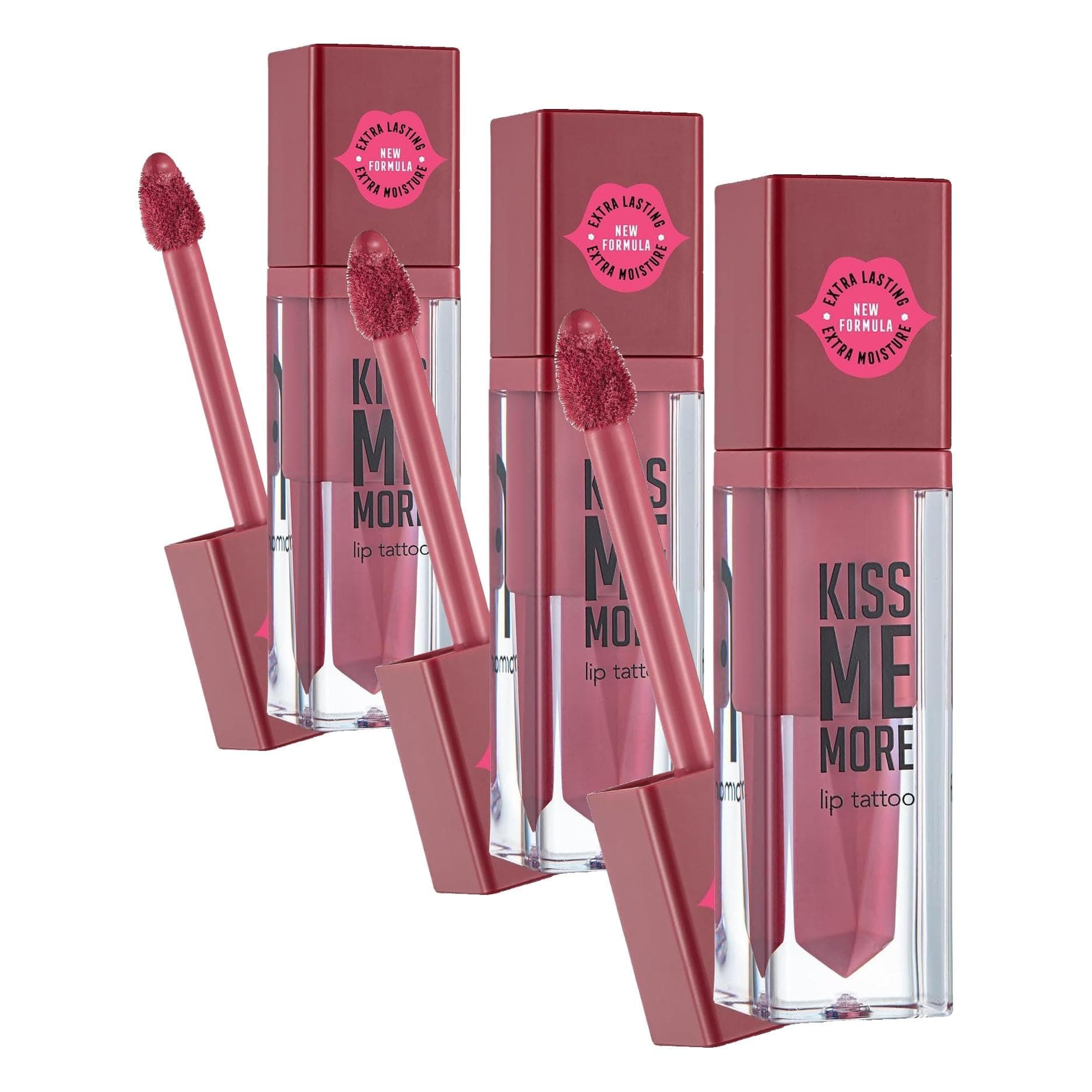 Kiss Me More Yüksek Pigmentli & Mat Bitişli Nemlendirici Likit Ruj (3 paketi)