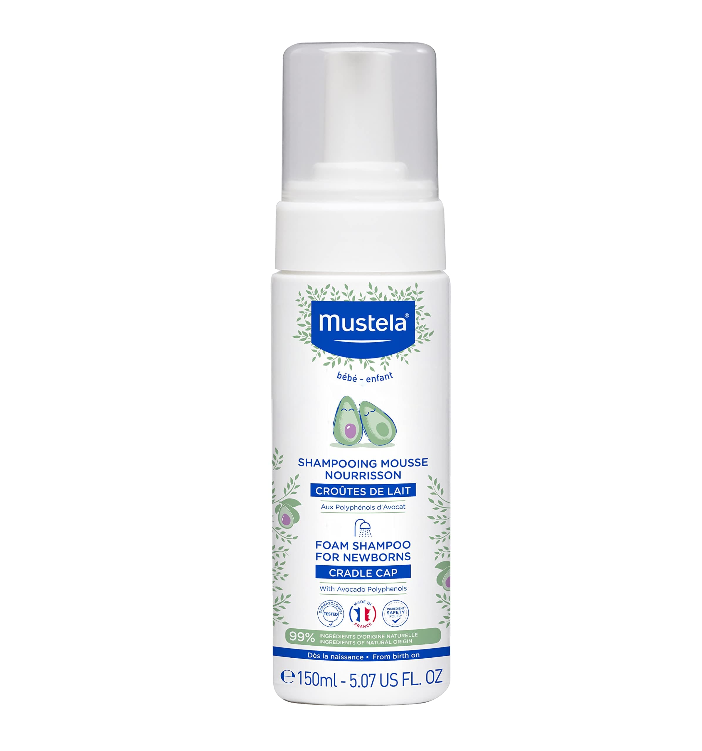 Mustela 150 ml Saç Pullanmalarına Karşı Köpük Şampuan, Yenidoğan Bebekler için