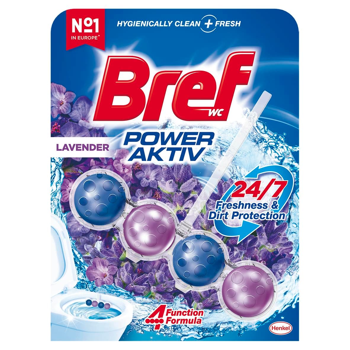 Bref WC Power Aktiv Lavanta Klozet Bloğu - Kir & Kireç Önleyici & Koku Giderici Katı Klozet Temizleme Topu (50G)
