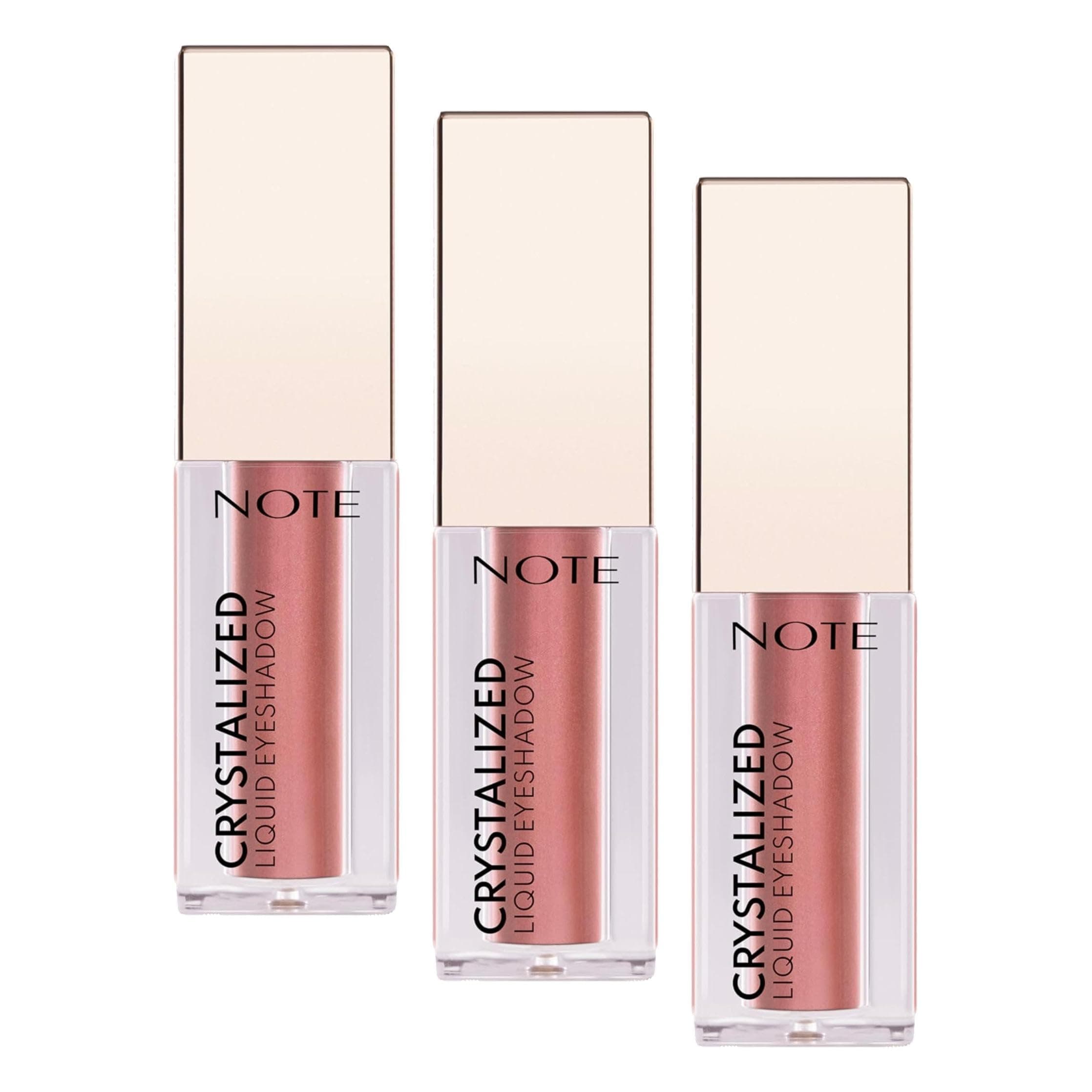 Note Cosmetics Crystalized Liquid Eyeshadow Likit Metalik Göz Farı, 04 Pink Bouquet (3 paketi)
