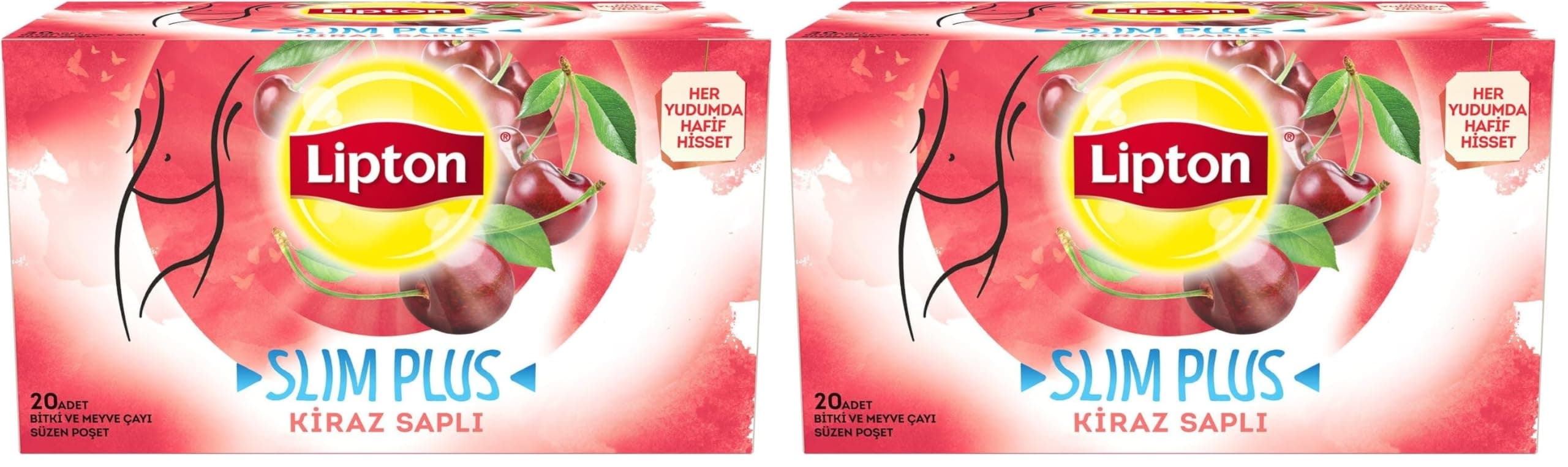 Lipton Slim Plus Kiraz Saplı Bardak Süzen Poşet Bitki Çayı 40'li Paket, 40 g
