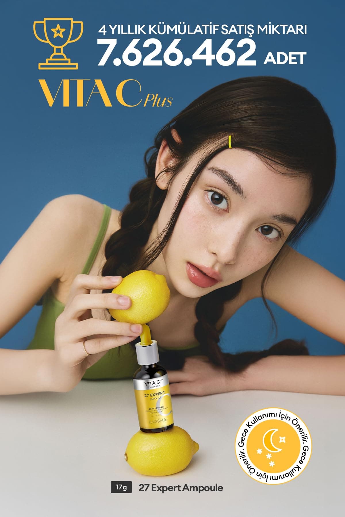 Missha Vita C Plus 27 Expert Ampoule%27 Saf C Vitamini İçerikli Leke Karşıtı Aydınlatıcı Serum 17g, 8376