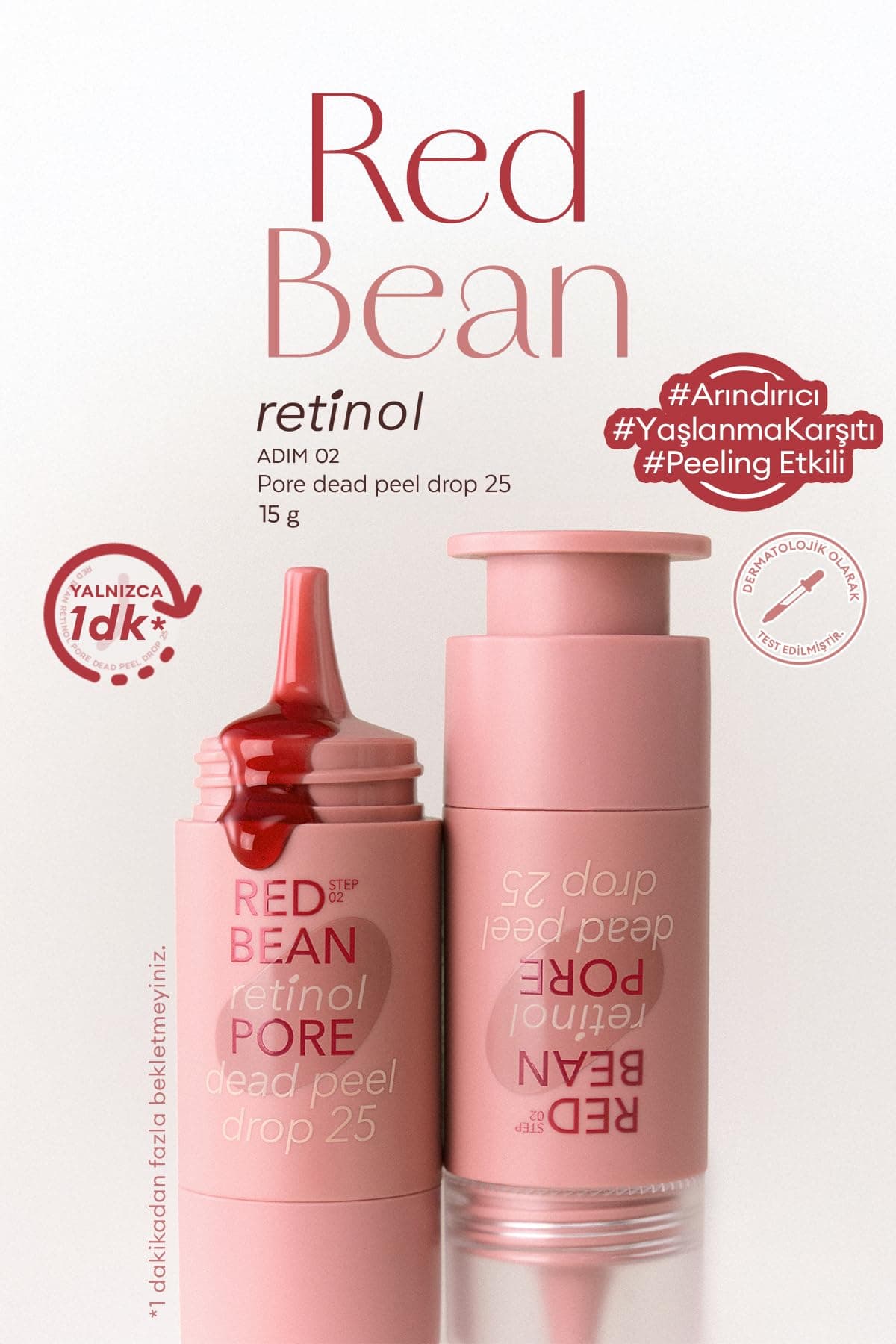 Missha Retinol İçerikli, Gözenek Karşıtı Peeling Etkili Serum Red Bean Retinol Pore Dead Peel Drop 25, 8416