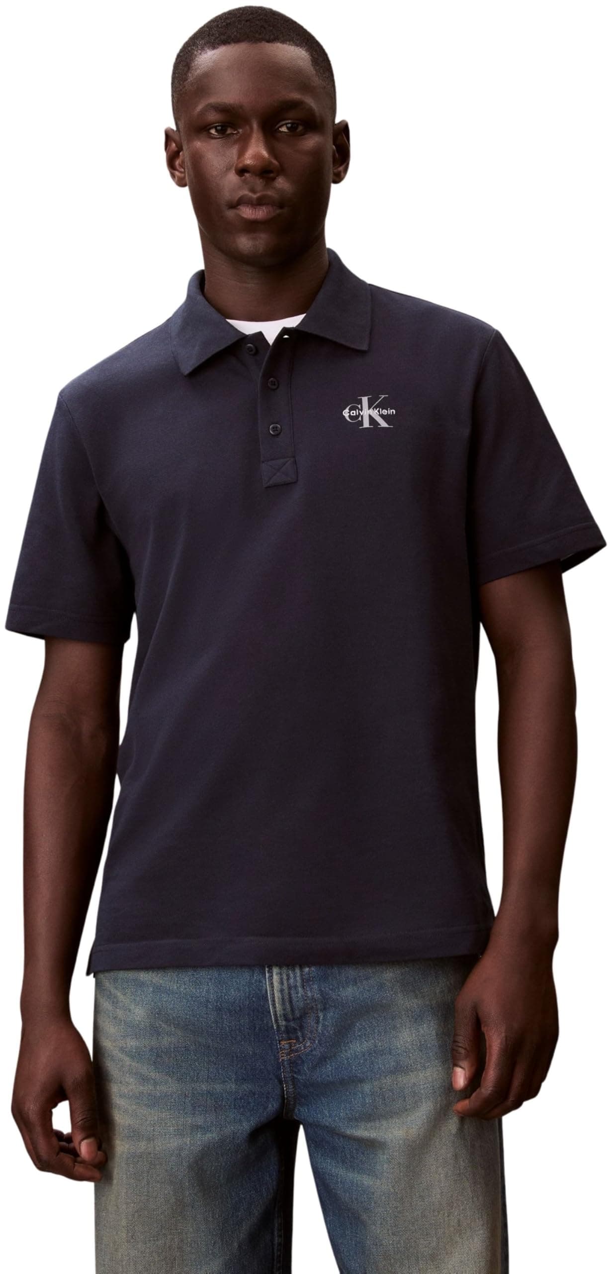 Calvin Klein SS EZ MONOLOGO CASUAL PIQUE POLO T-shirt Erkek