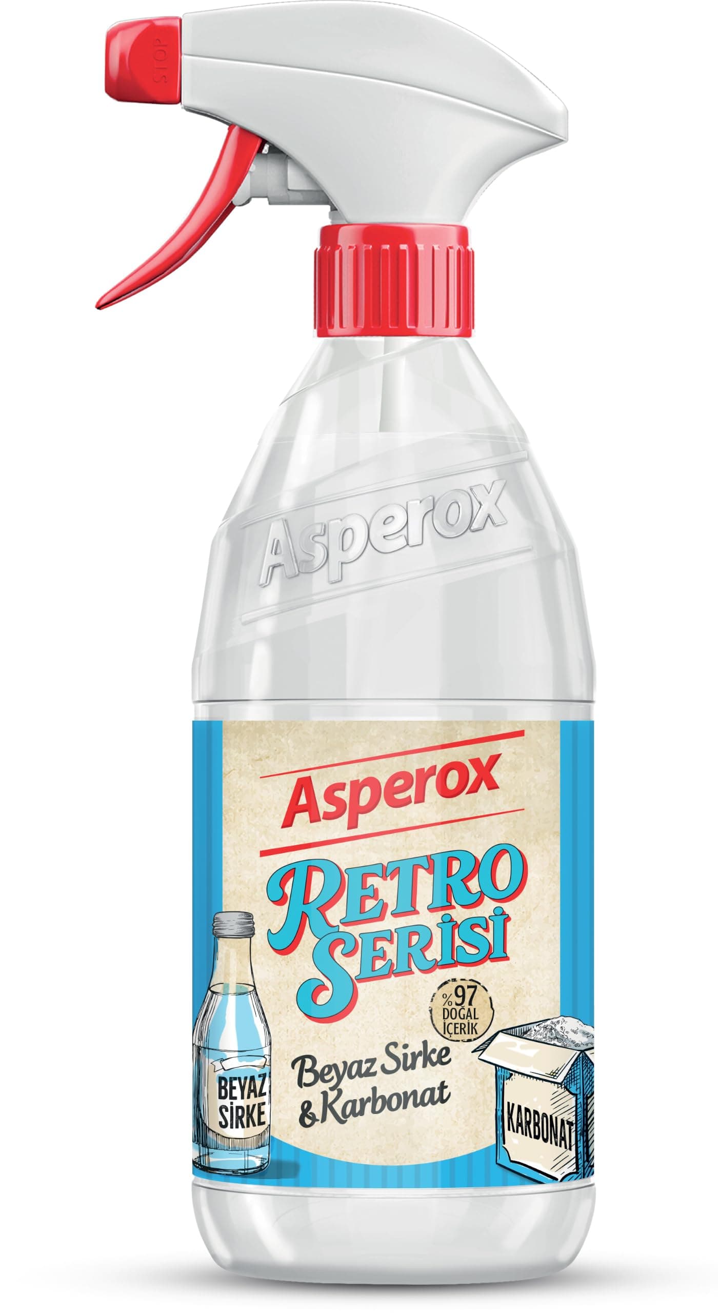 Asperox Retro Beyaz Sirke & Karbonat Çok Amaçlı Temizleyici 1L