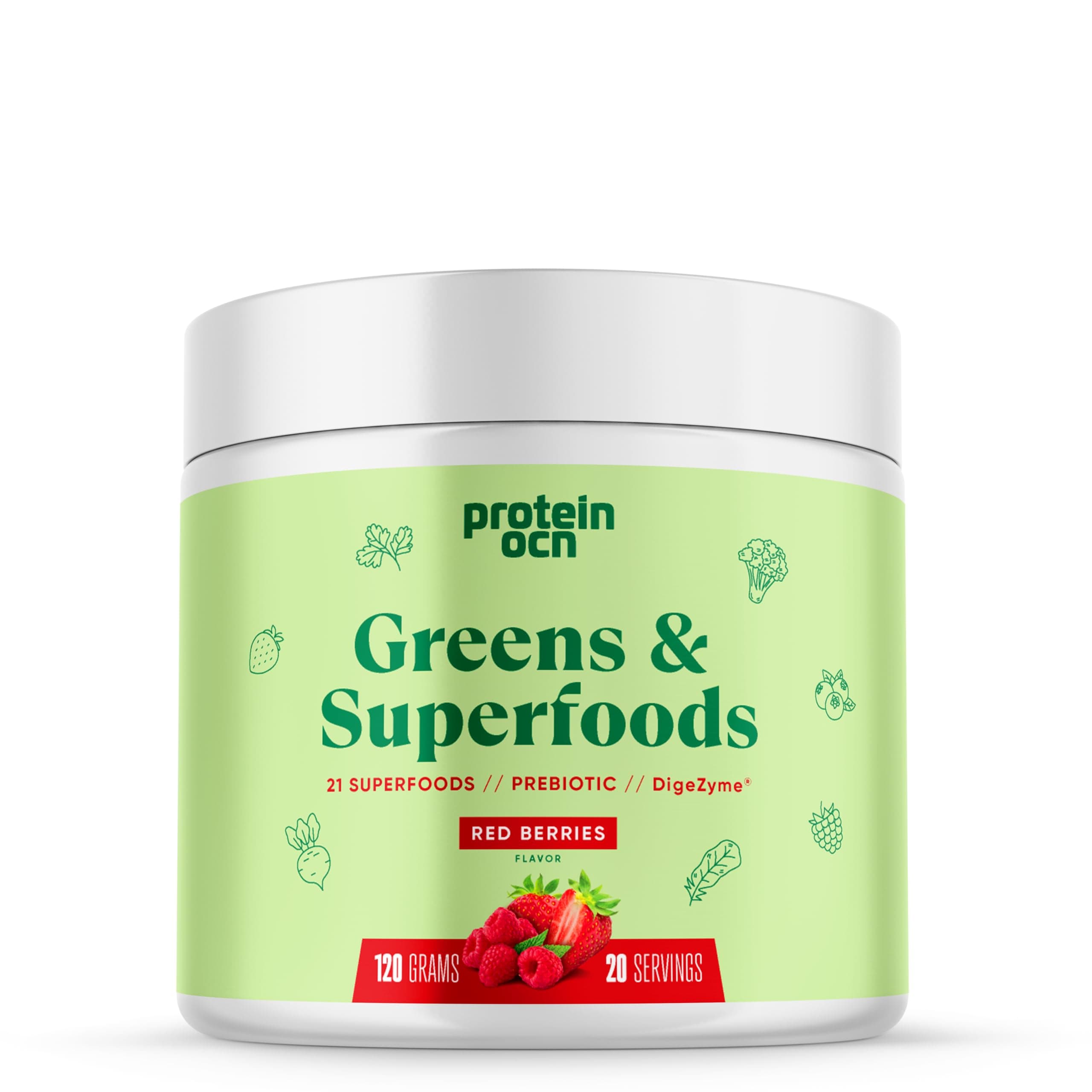Proteinocean Greens & Superfoods Red Berries 120g 20 Servis